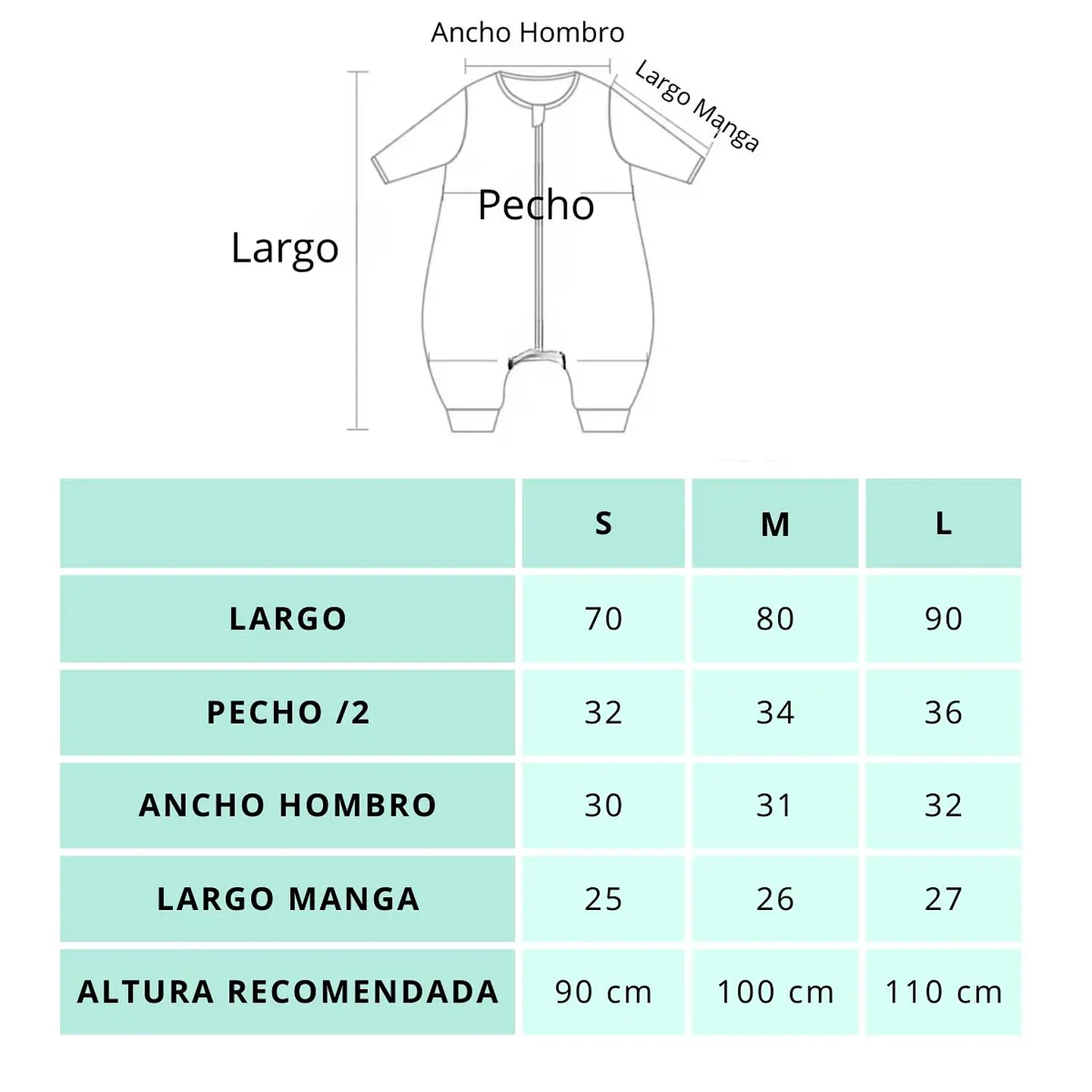 Saquito De Dormir Pijama Bebe Tog 1.5 Con Pie y Brazos 3