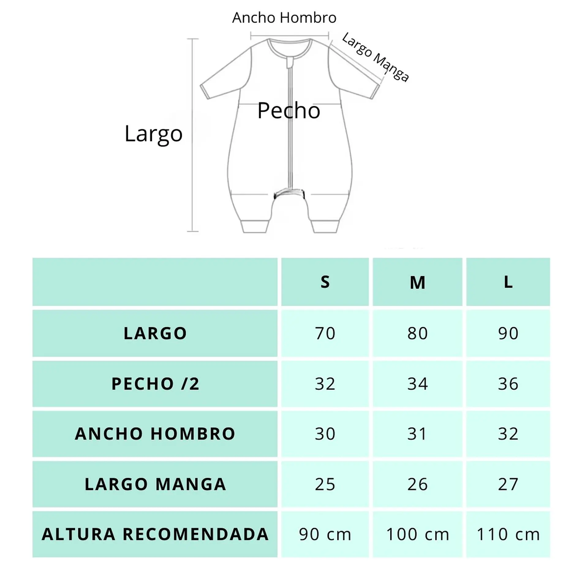 Saquito De Dormir Pijama Bebe Tog 1.5 Con Pie y Brazos 3