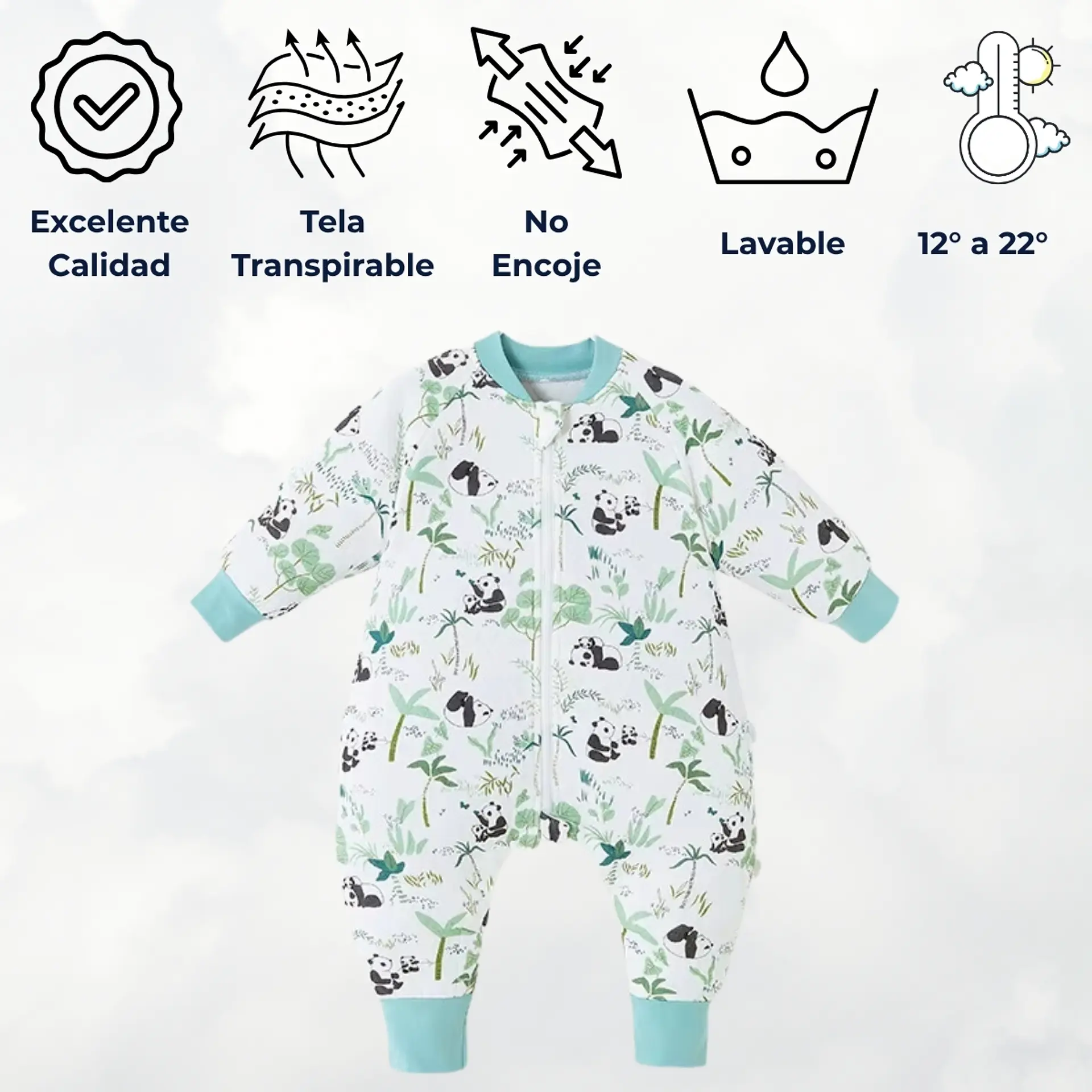 Saquito De Dormir Pijama Bebe Tog 1.5 Con Pie y Brazos 6