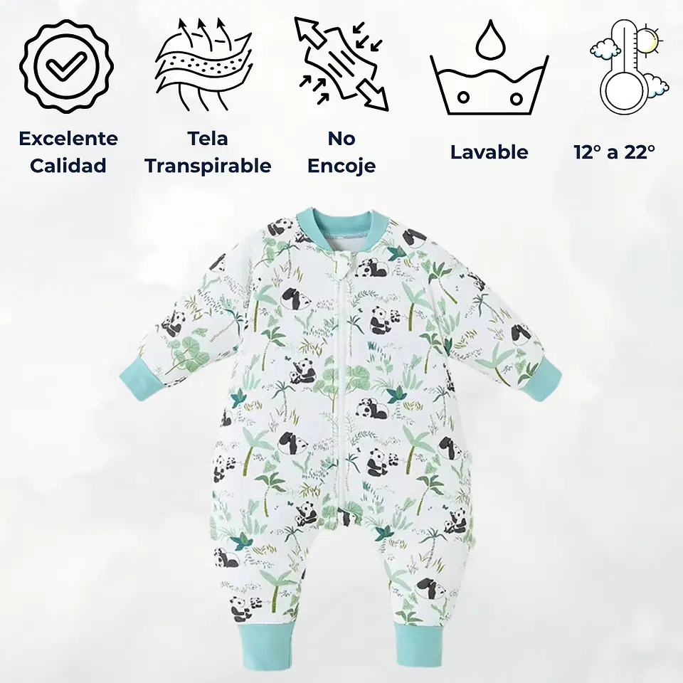 Saquito De Dormir Pijama Bebe Tog 1.5 Con Pie y Brazos 6