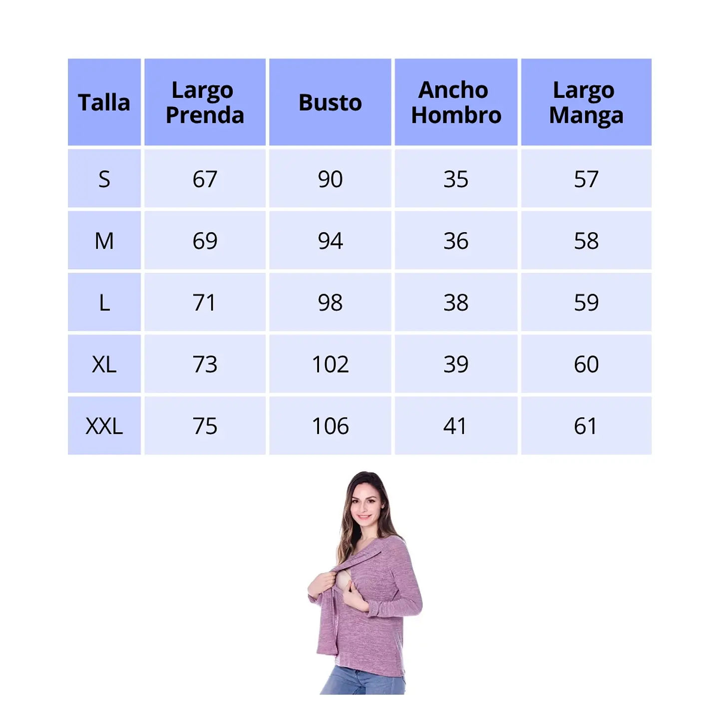 Polera Lactancia Maternidad Manga Larga Mari 7