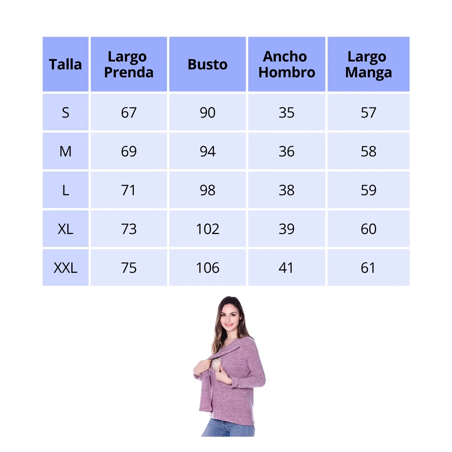 Polera Lactancia Maternidad Manga Larga Mari 7