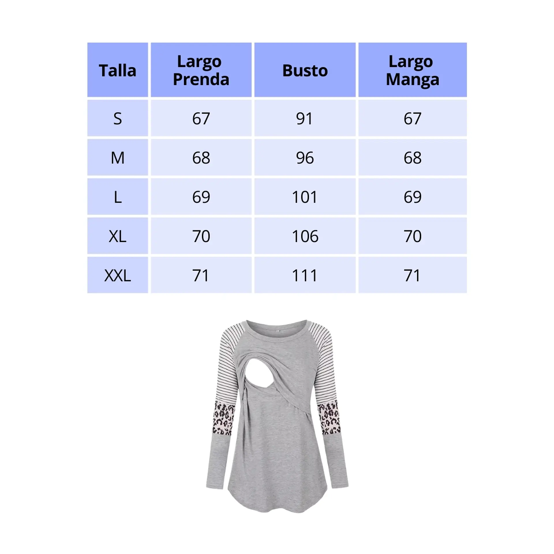 Polera Lactancia Maternidad Manga Larga Gina  11