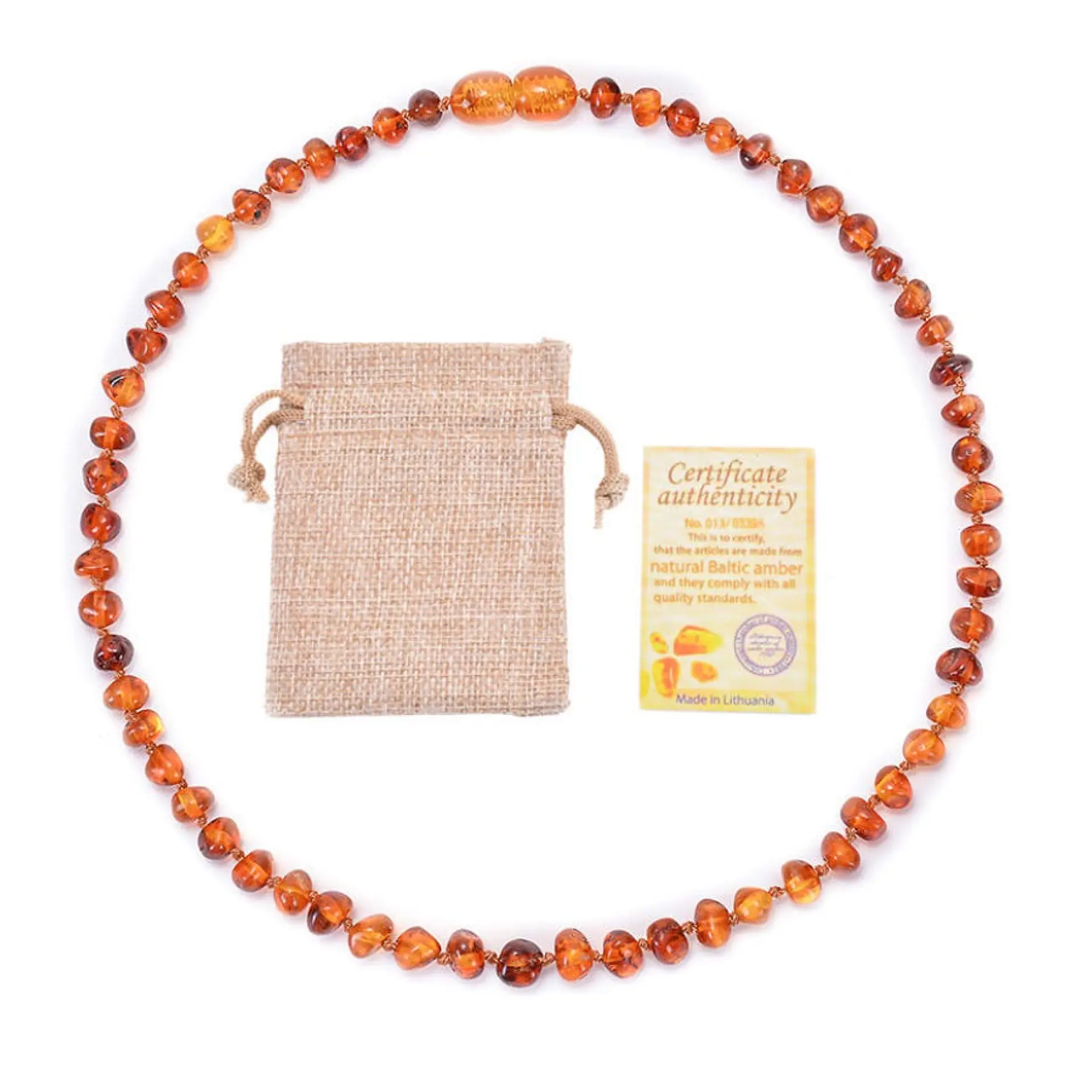 Collar De Ambar Bebe Infantil Baltico Cognac 1