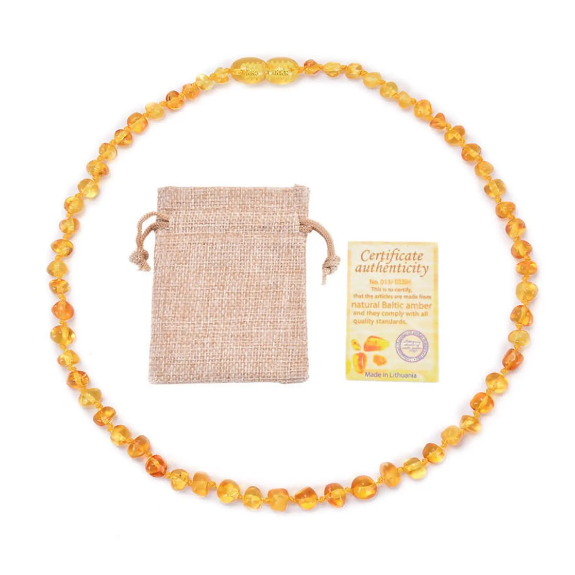 Collar De Ambar Bebe Infantil Baltico Miel  1