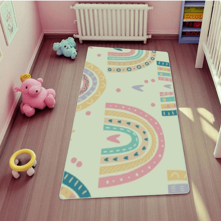 Alfombra Infantil Arcoiris 80X120 Cm Tapete Dormitorio Sala 1