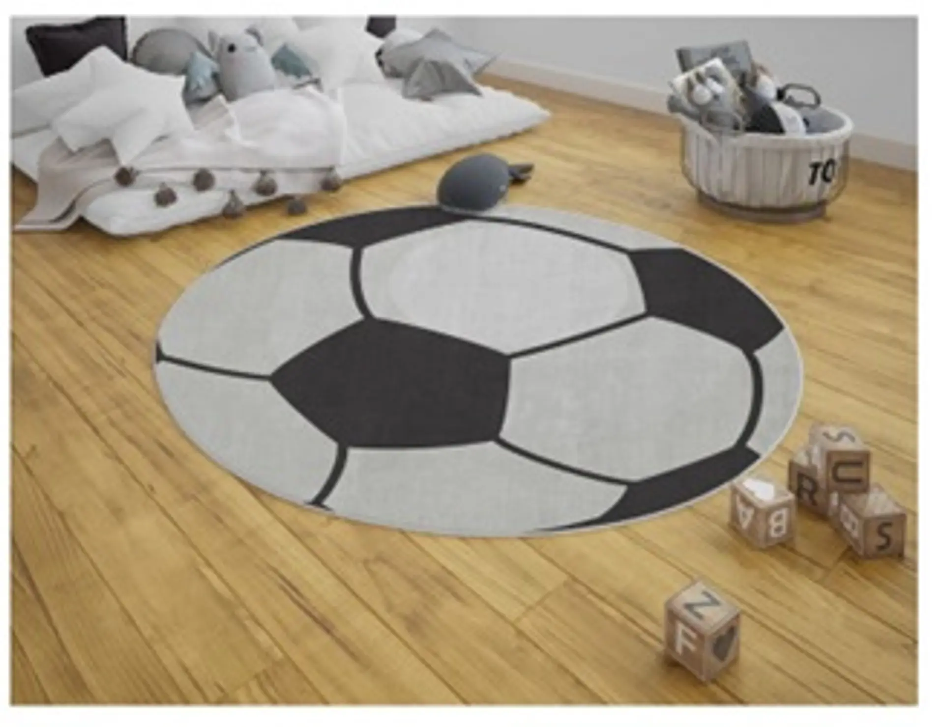 Alfombra Infantil Redonda Estampada 110 cm Futbol 6