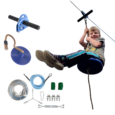 Tirolesa 30m Con Freno Juego Zipline Kit Tirolina Canopy