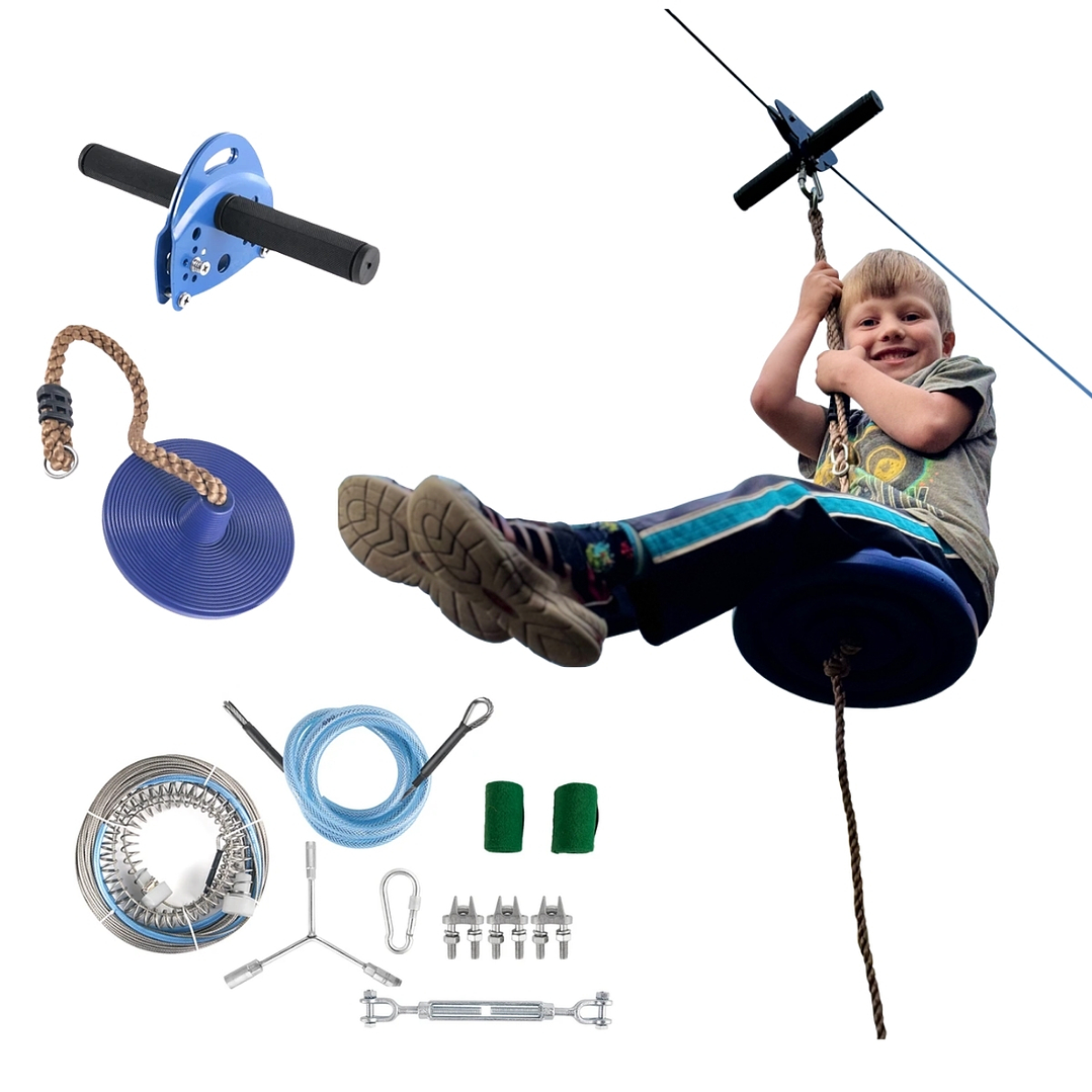Tirolesa 30m Con Freno Juego Zipline Kit Tirolina Canopy 1