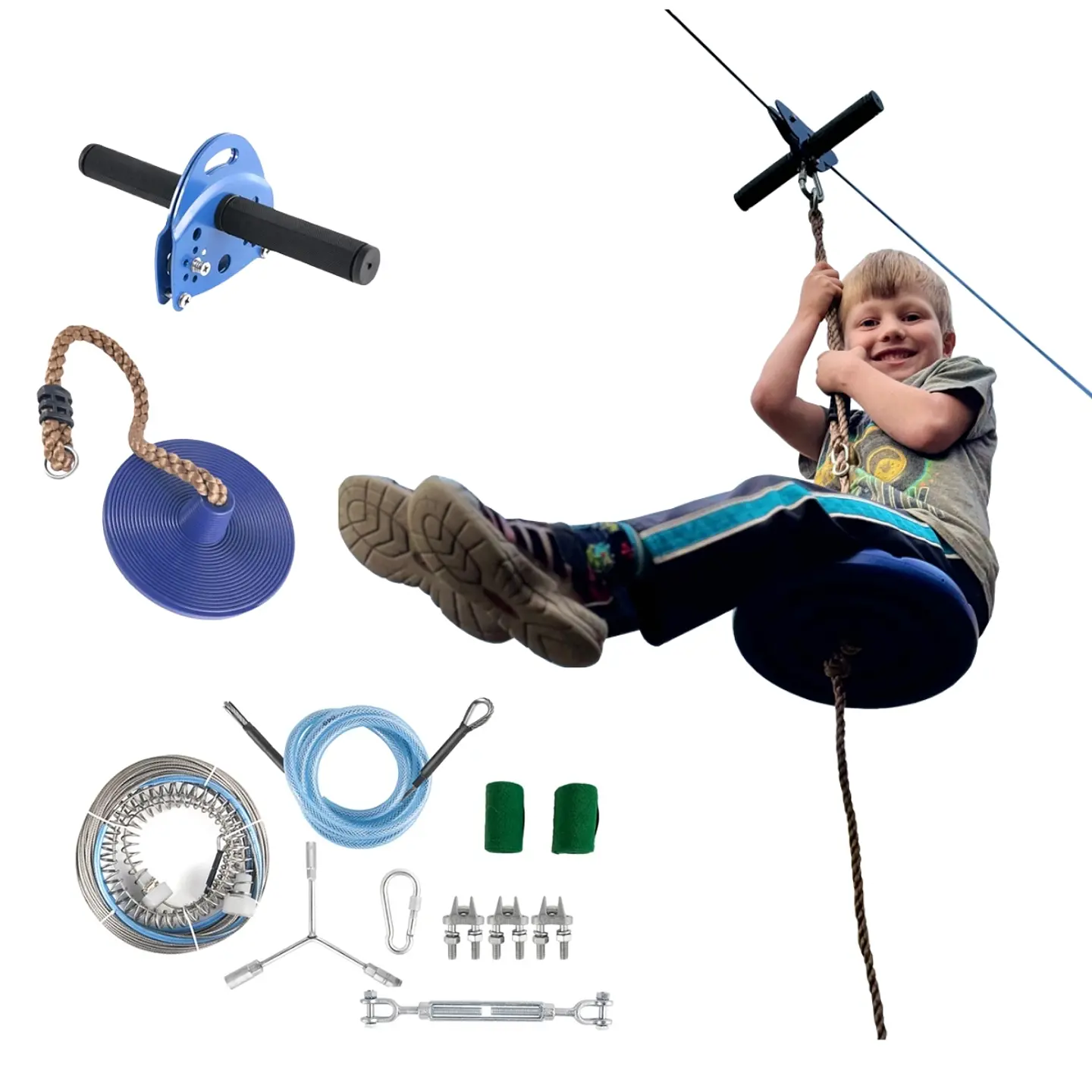 Tirolesa 30m Con Freno Juego Zipline Kit Tirolina Canopy 1