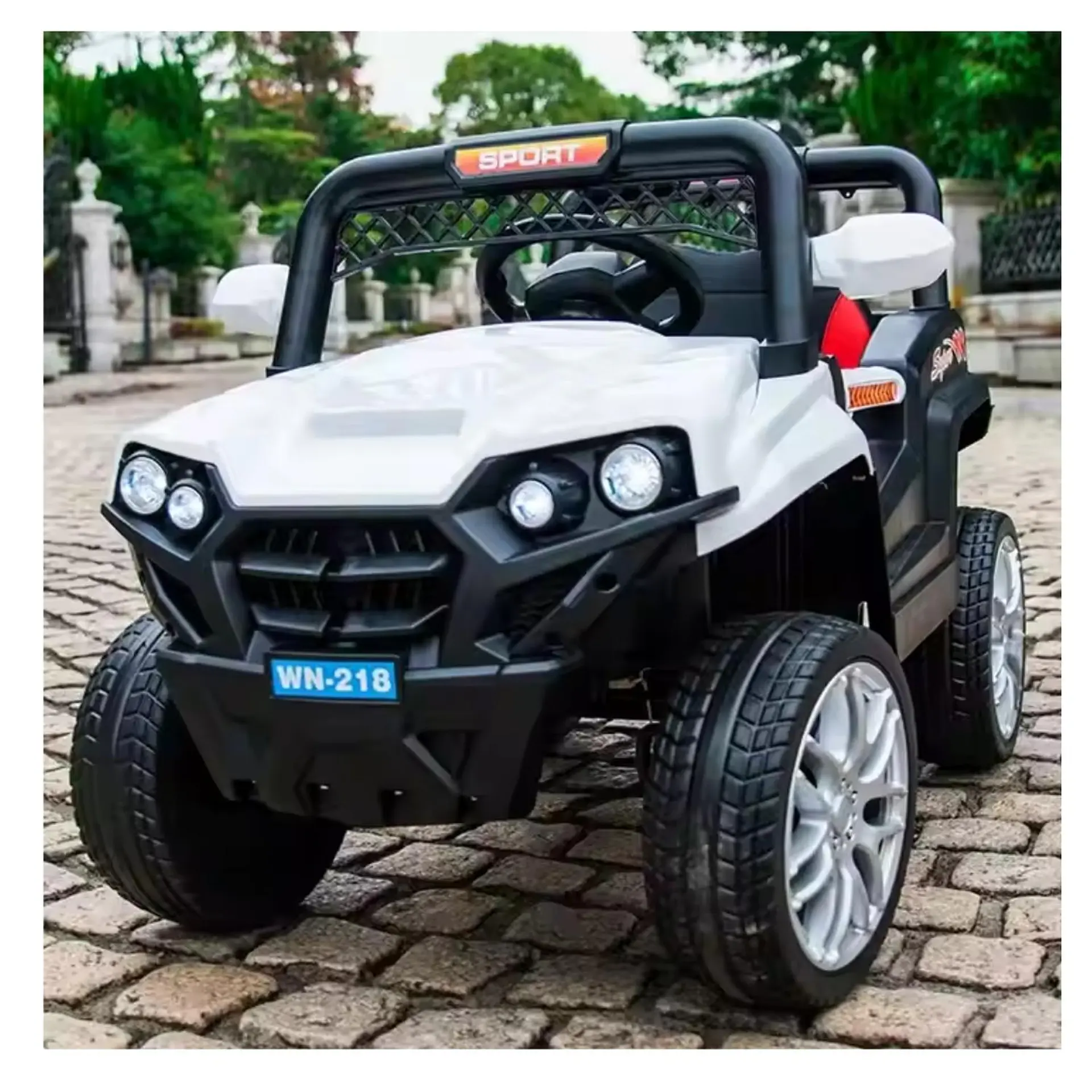 Auto Batería Jeep Eléctrico Infantil 12V Control Trail Blanco  1
