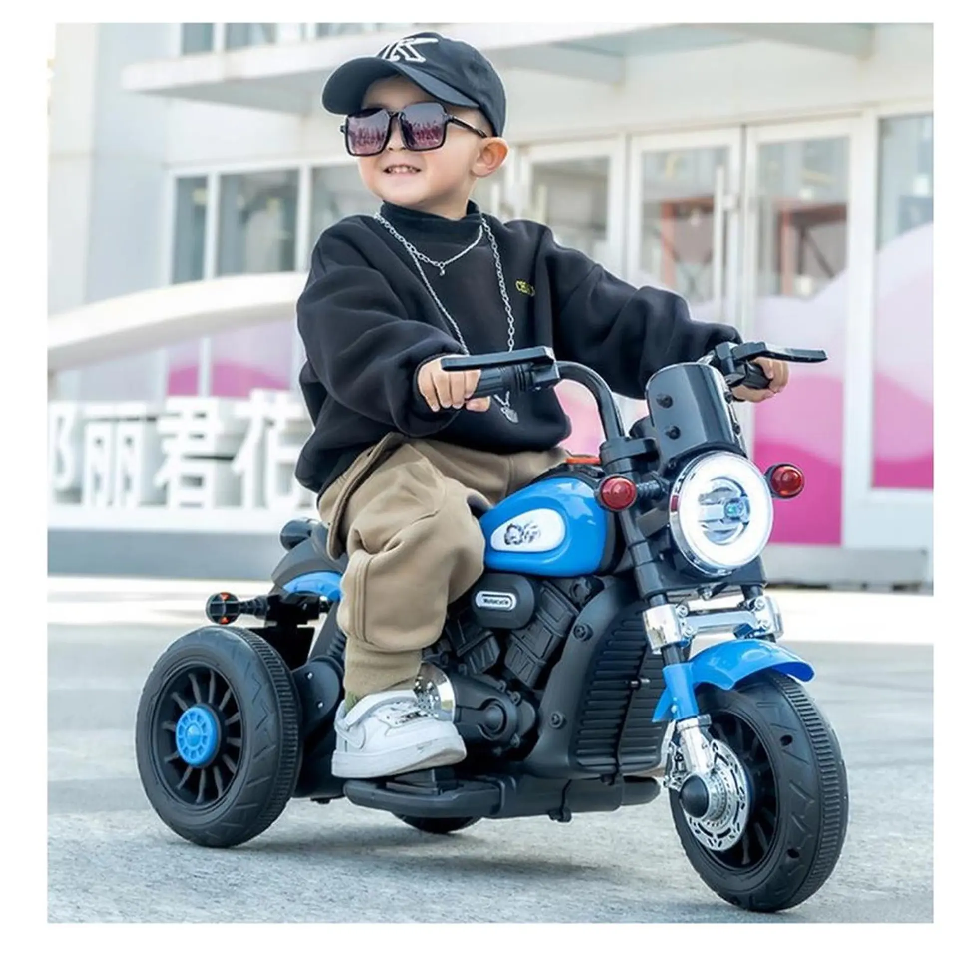 Moto Batería Eléctrico Infantil Lynx Azul Juguete  2