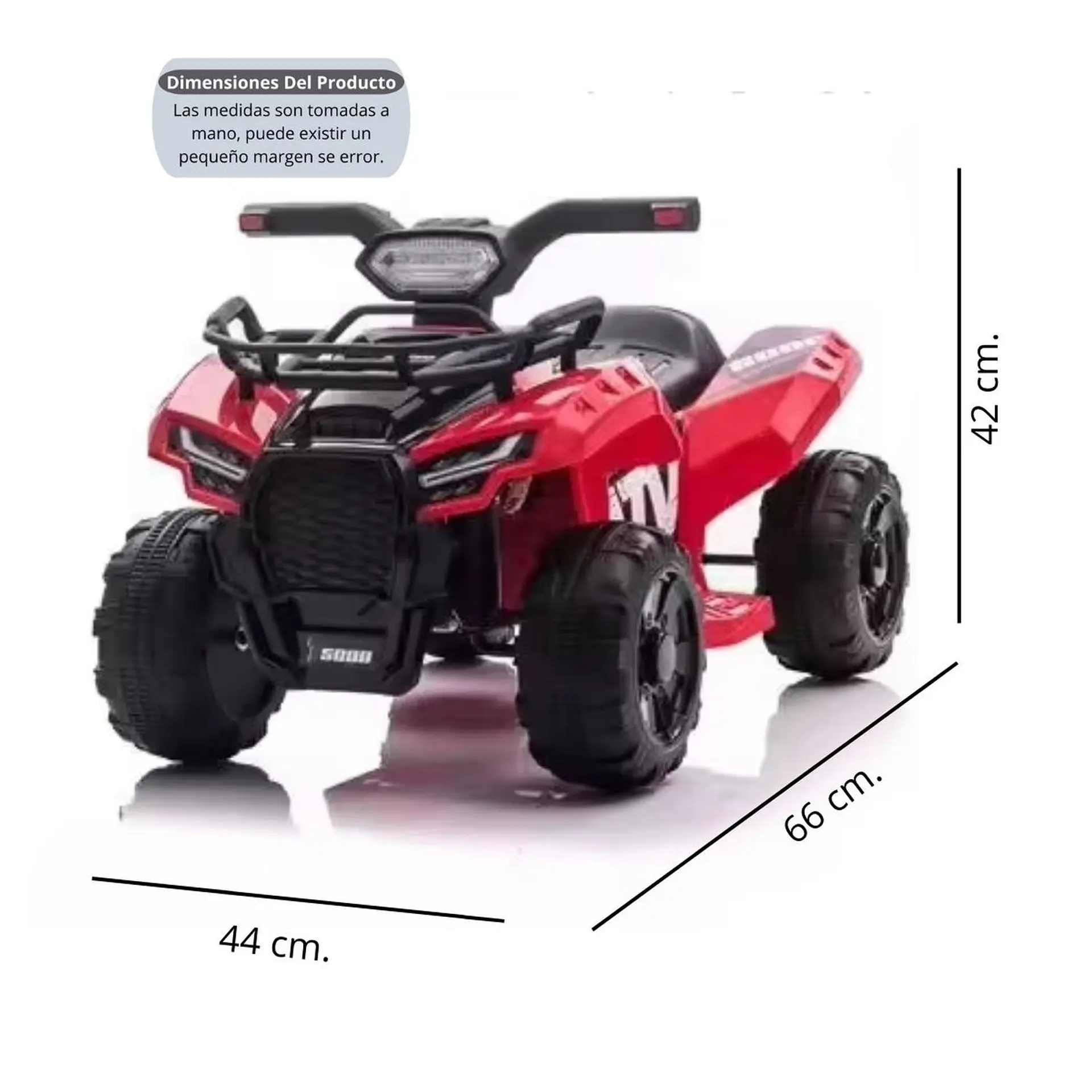 Moto Batería Eléctrico Infantil Quad Roja Juguete  3