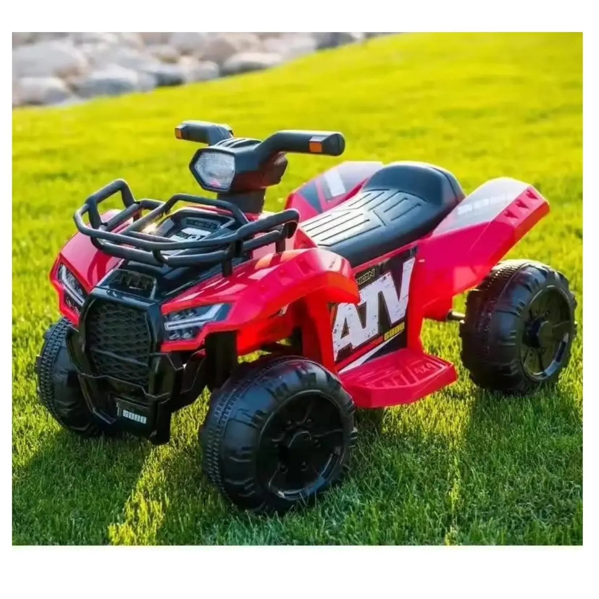 Moto Batería Eléctrico Infantil Quad Roja Juguete  1