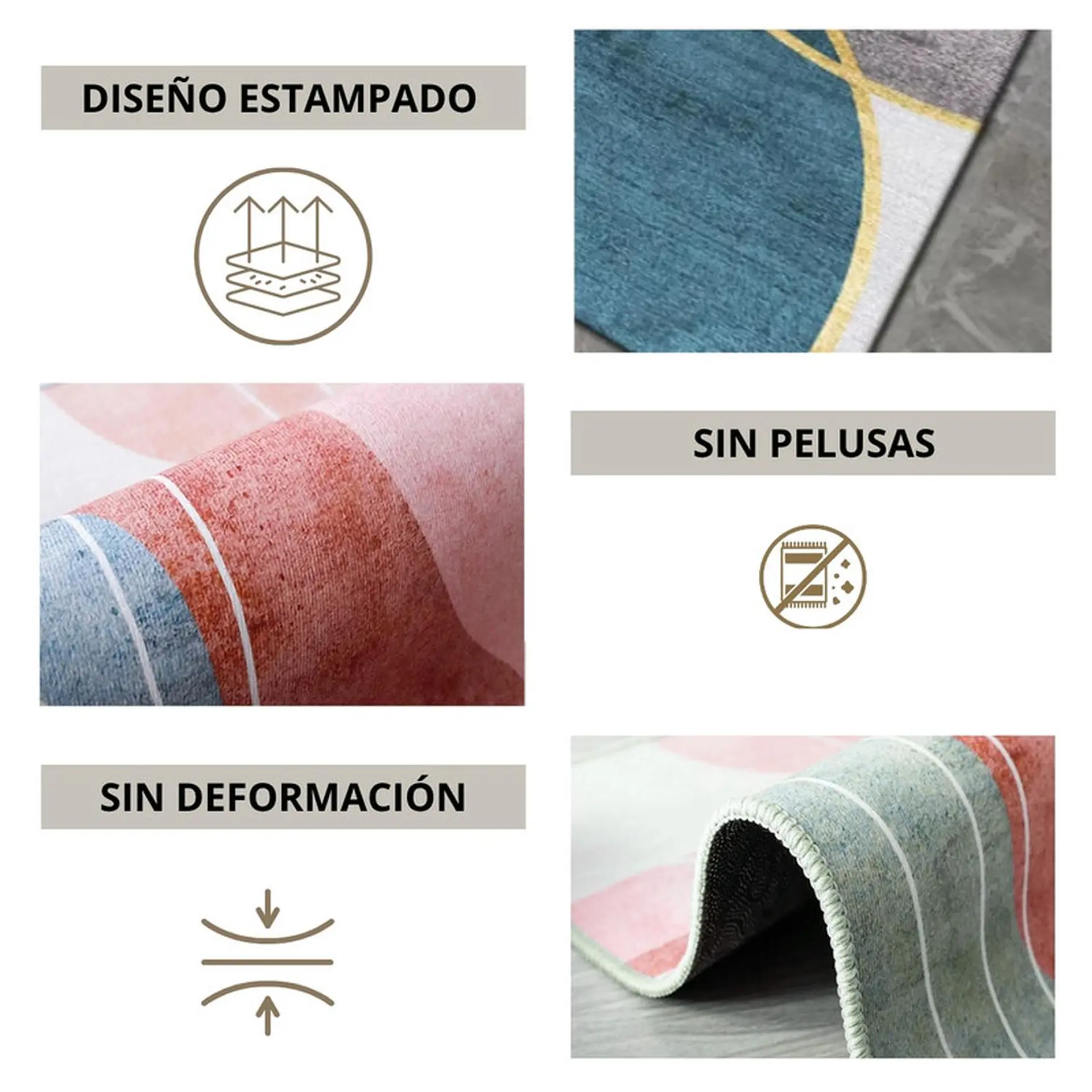 Alfombra Bajada Cama Estampada 60x100 cm Pamplona 4