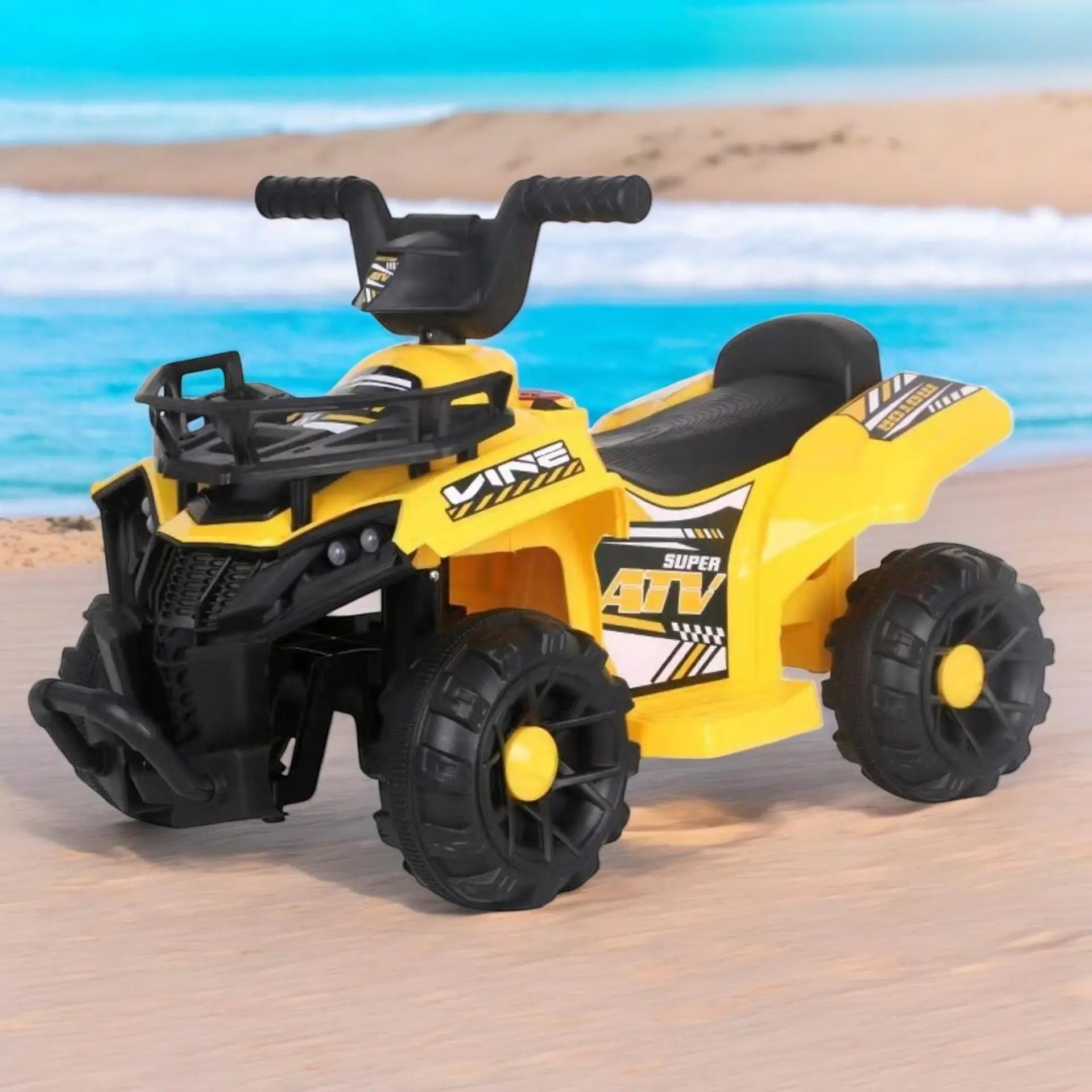 Moto Batería Eléctrico Infantil Rock Amarilla Juguete  1