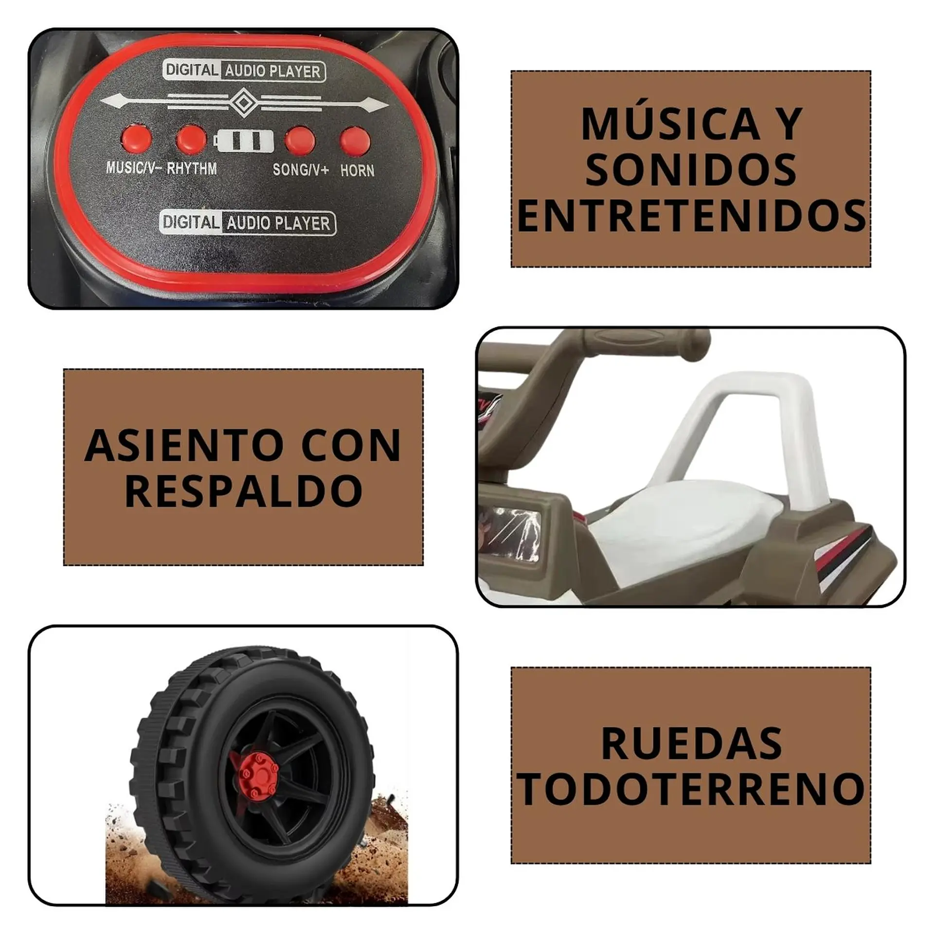 Moto Batería Eléctrico Infantil Rock Cafe Juguete  3