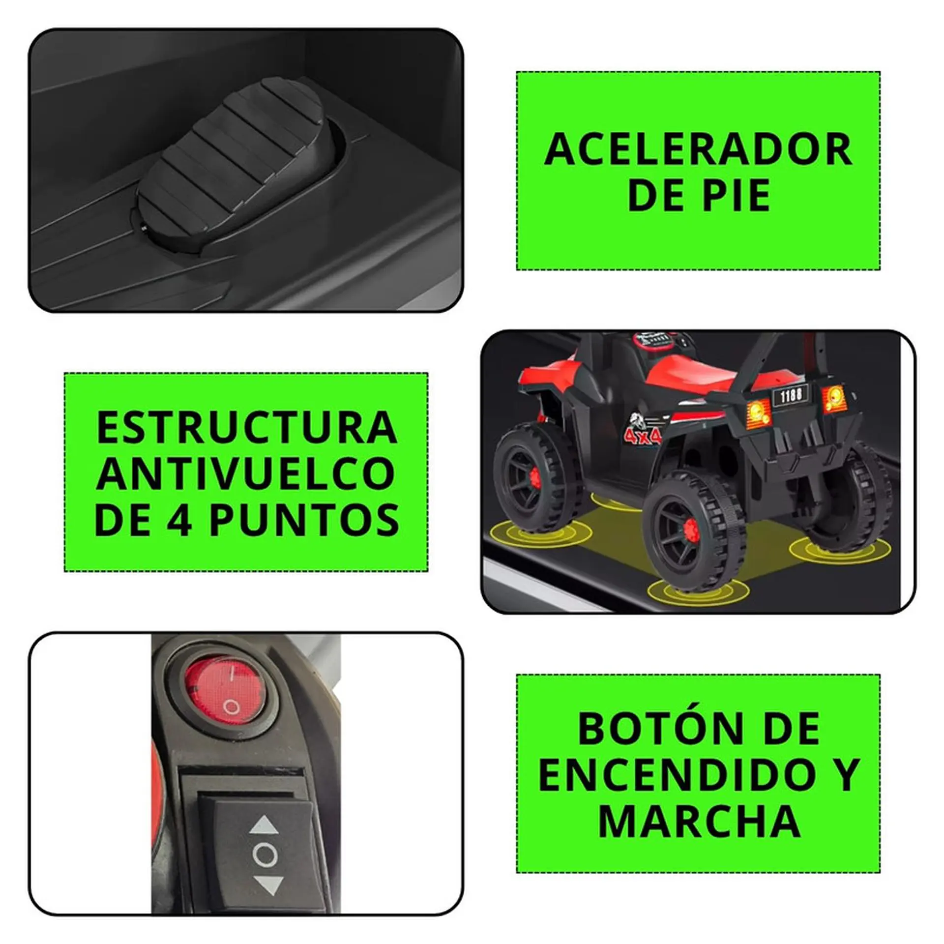 Moto Batería Eléctrico Infantil Rock Blanca Juguete  4