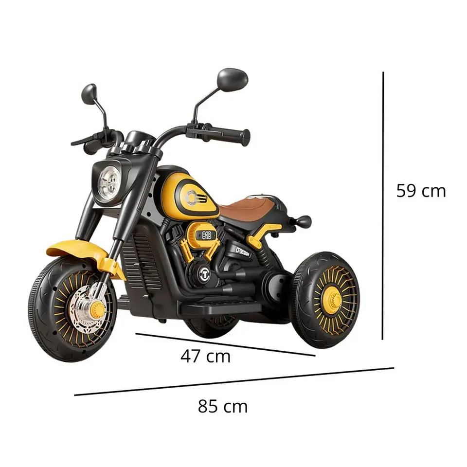 Moto Batería Eléctrico Infantil Neo Amarilla Juguete  3