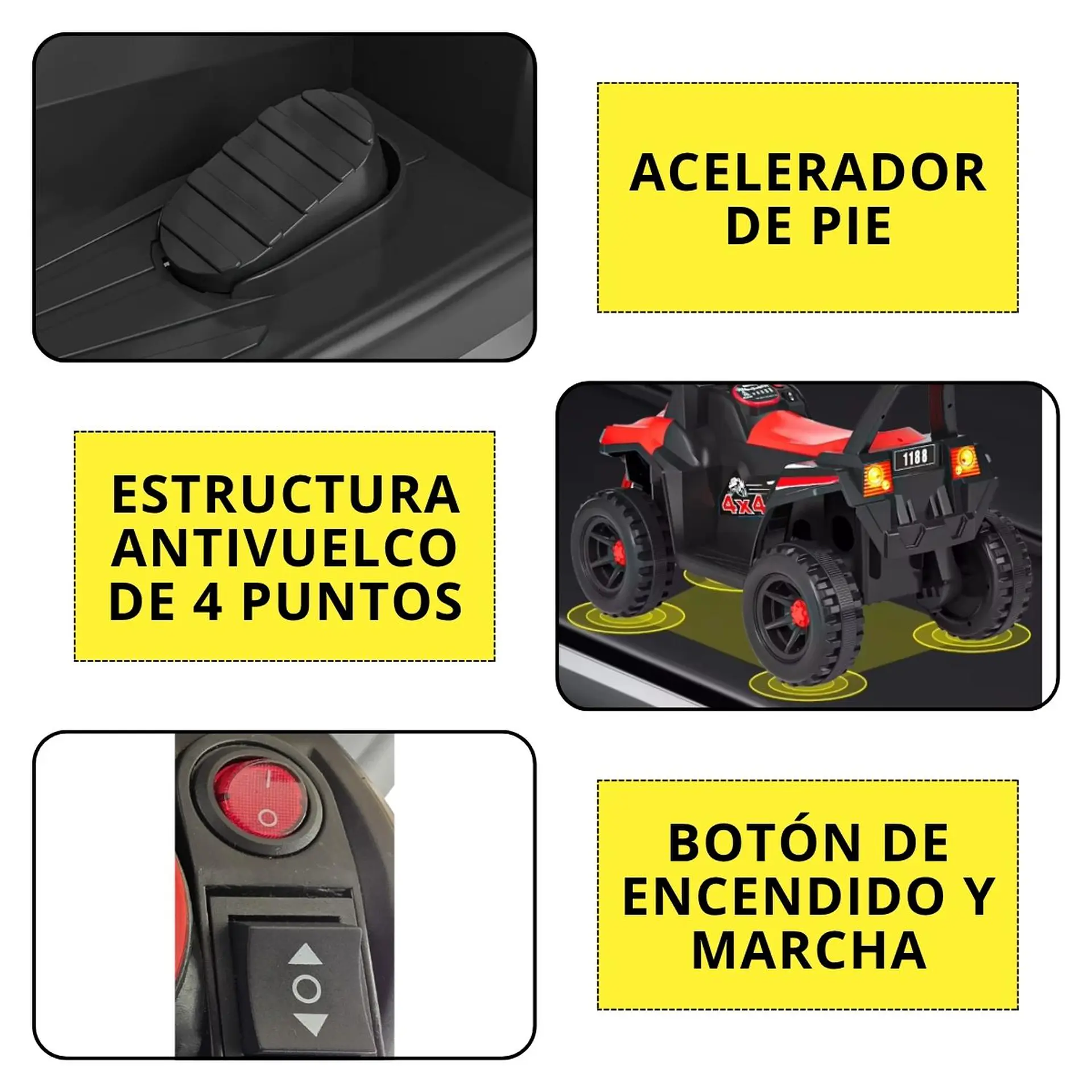 Moto Batería Eléctrico Infantil Rock Naranja Juguete  4