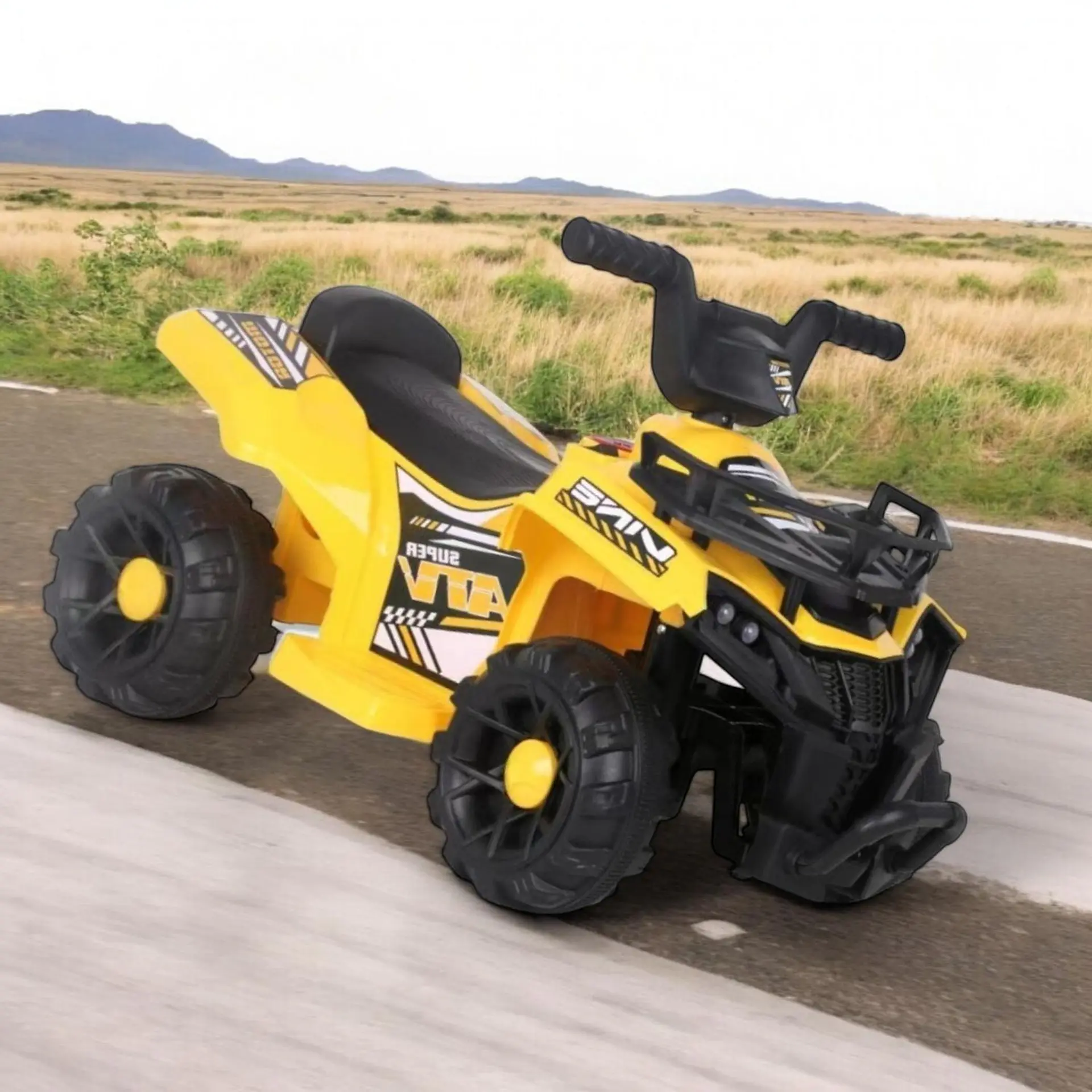 Moto Batería Eléctrico Infantil Rock Amarilla Juguete  3