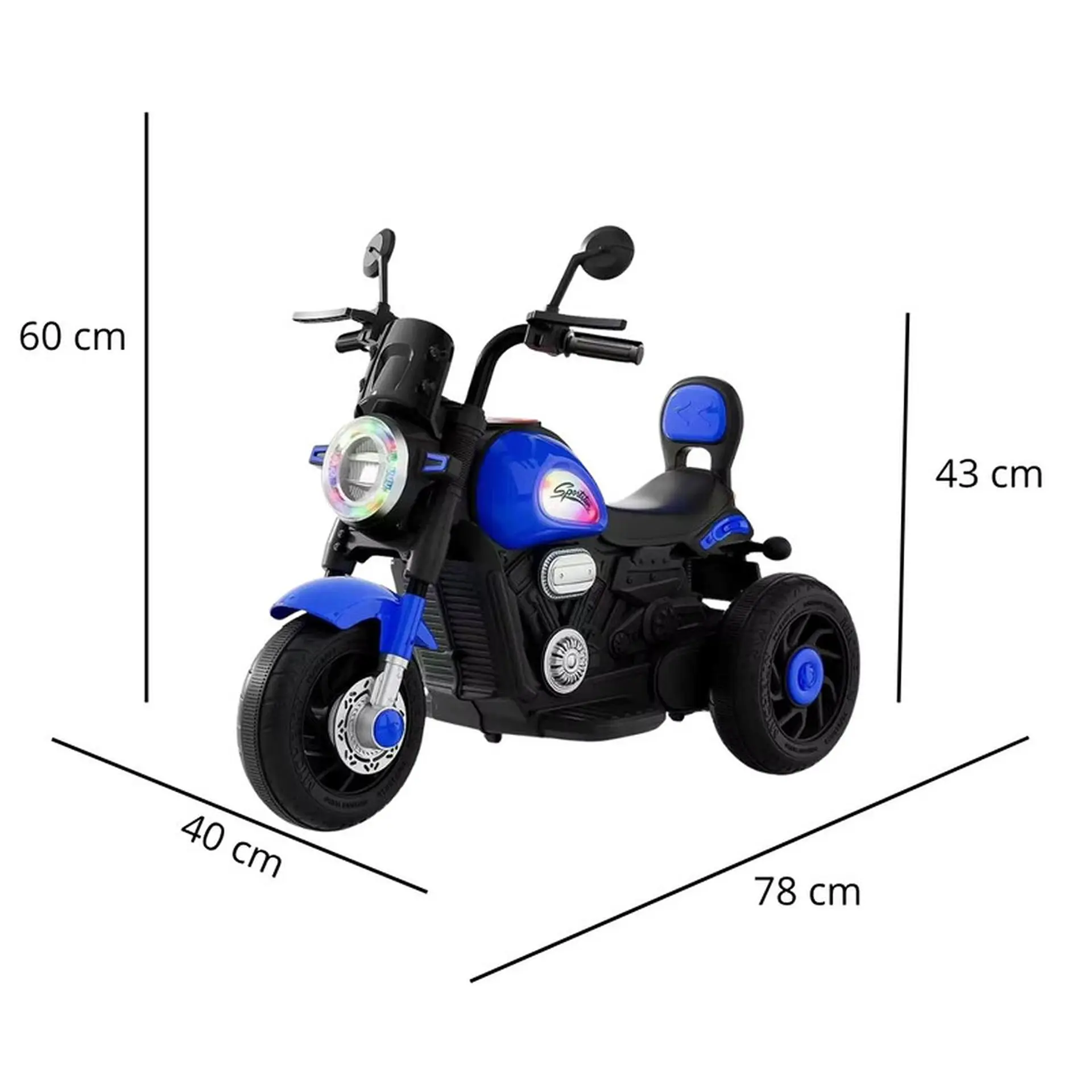 Moto Batería Eléctrico Infantil Lynx Azul Juguete  6