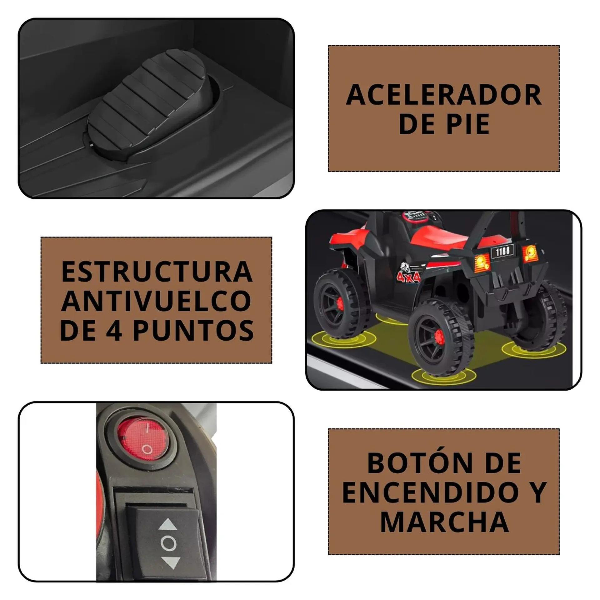 Moto Batería Eléctrico Infantil Rock Cafe Juguete  4