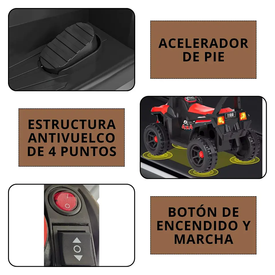 Moto Batería Eléctrico Infantil Rock Cafe Juguete  4