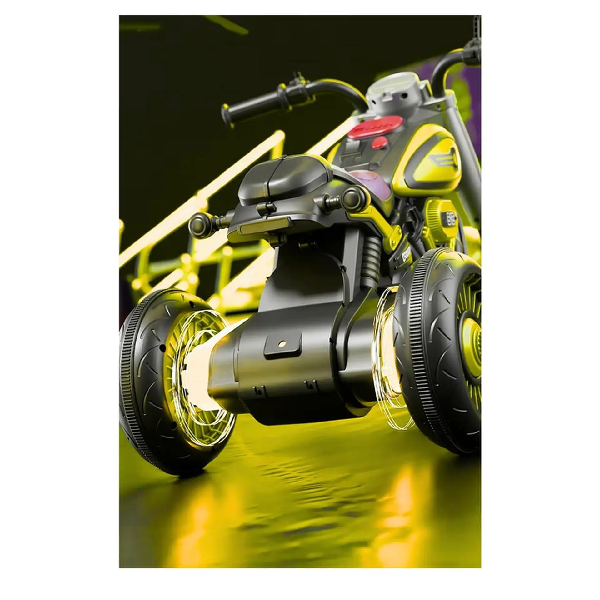 Moto Batería Eléctrico Infantil Neo Amarilla Juguete  4