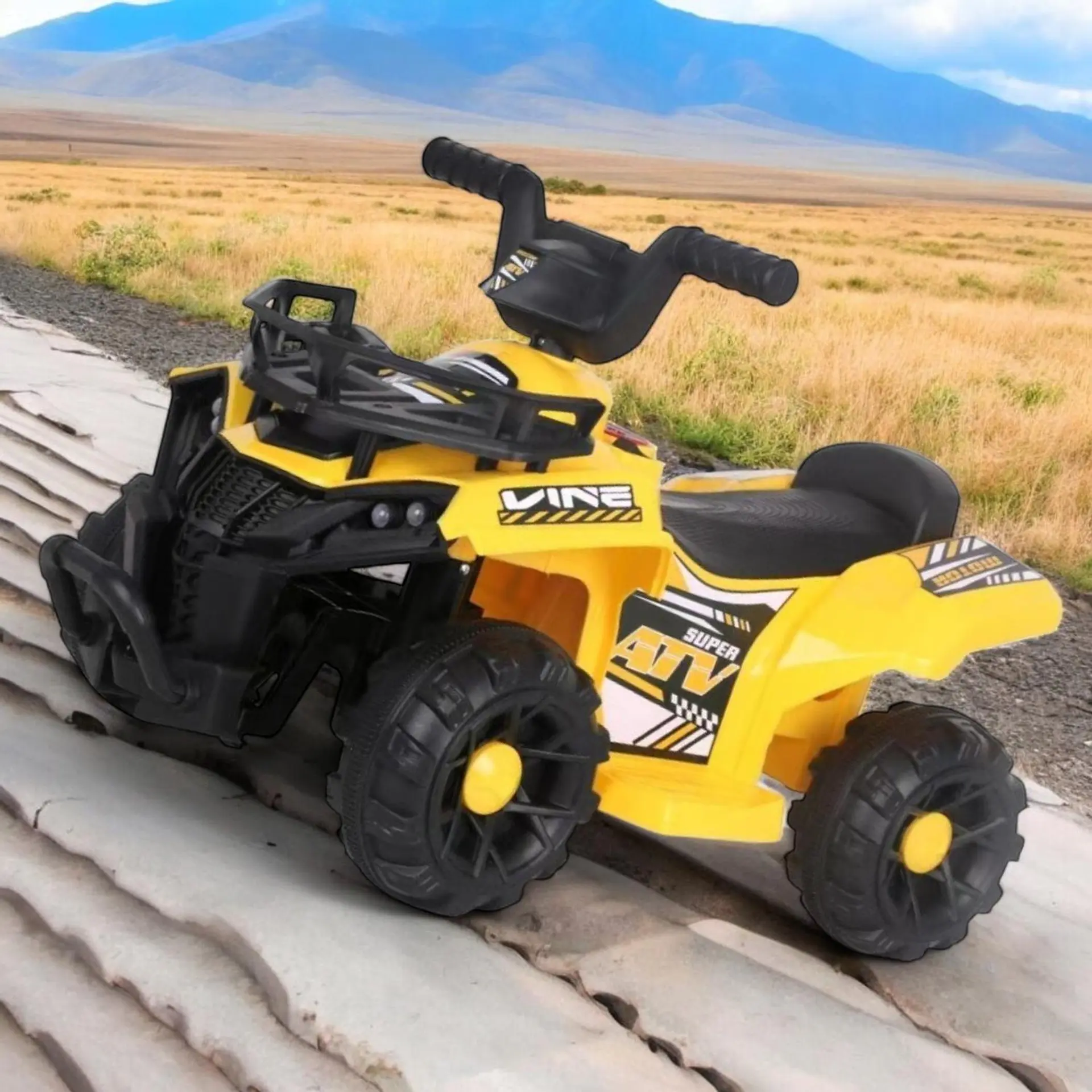 Moto Batería Eléctrico Infantil Rock Amarilla Juguete  4