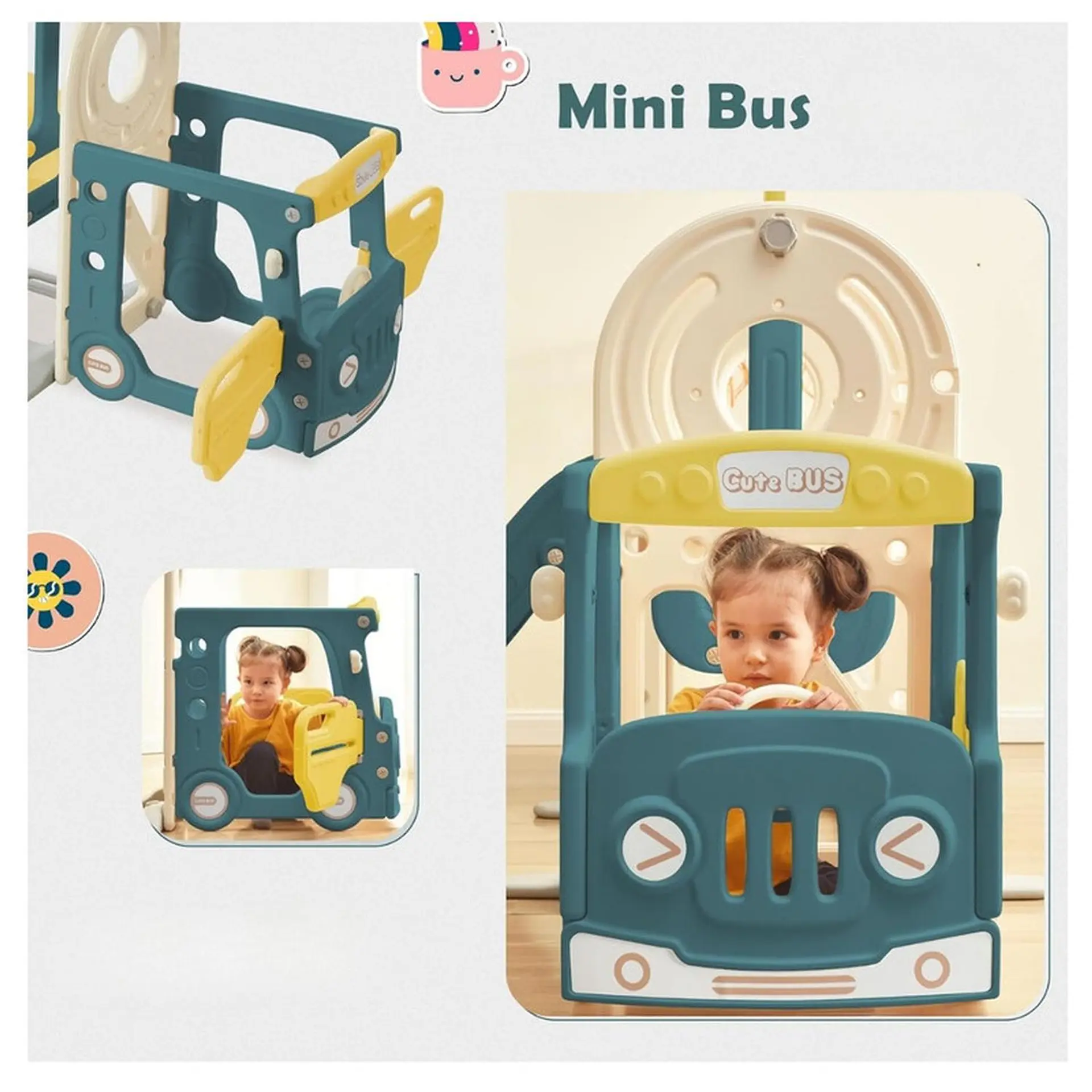 Juego Resbalin Tobogan Casa Club De Juegos Smile Bus 7