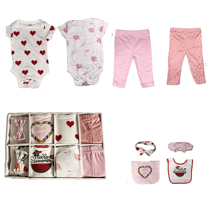 Set Bebe Ajuar Recien Nacido En Caja Regalo 8 Piezas Niñ 3