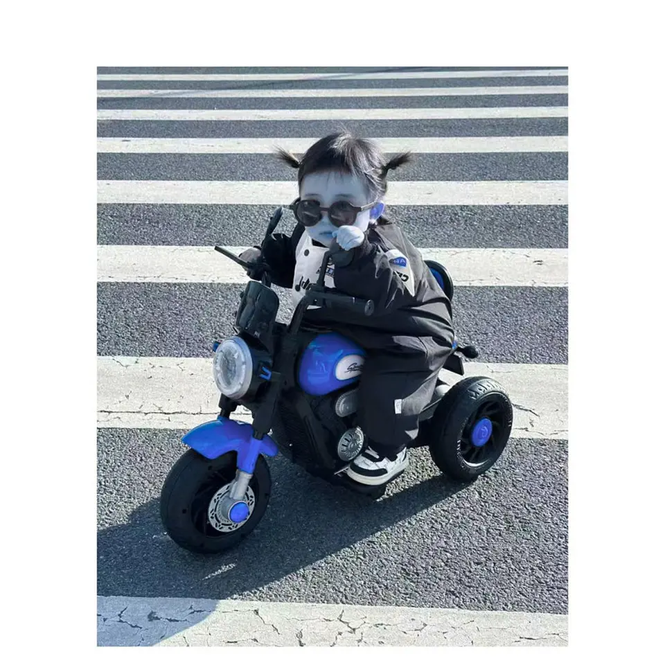 Moto Batería Eléctrico Infantil Lynx Azul Juguete  8