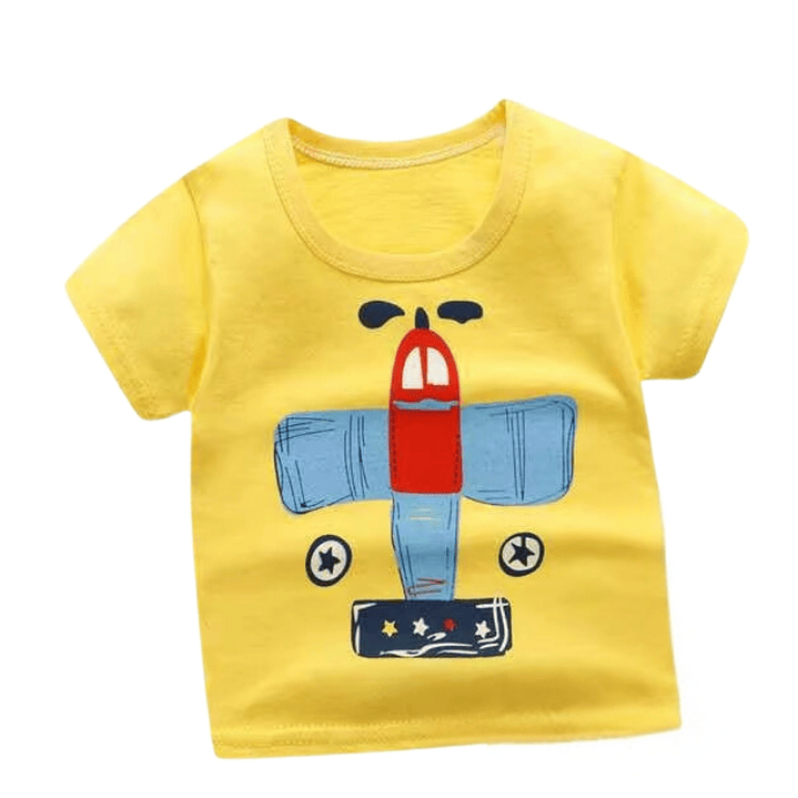 Pijama Niño Algodon Manga Corta Short Avion 4