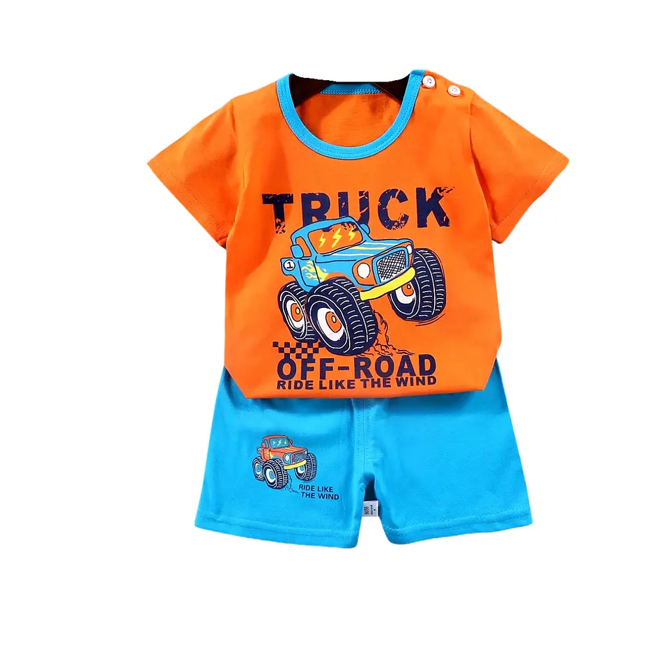 Polera Short Niño Conjunto Algodon Verano Truck 2