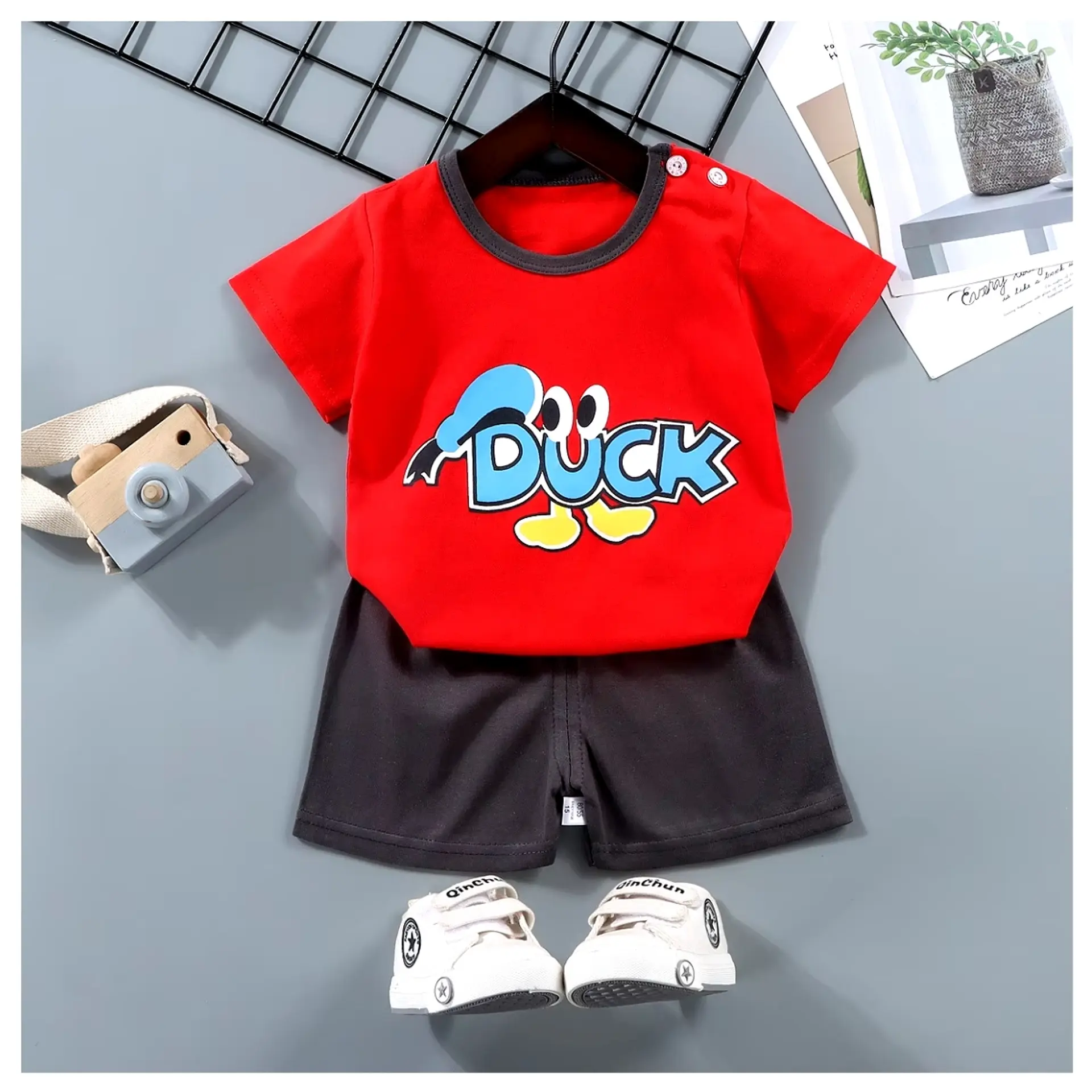 Polera Short Niño Conjunto Algodon Verano Duck 1