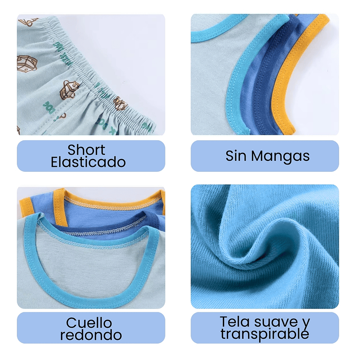 Polera Short Niño Conjunto Algodon Verano Duck 4