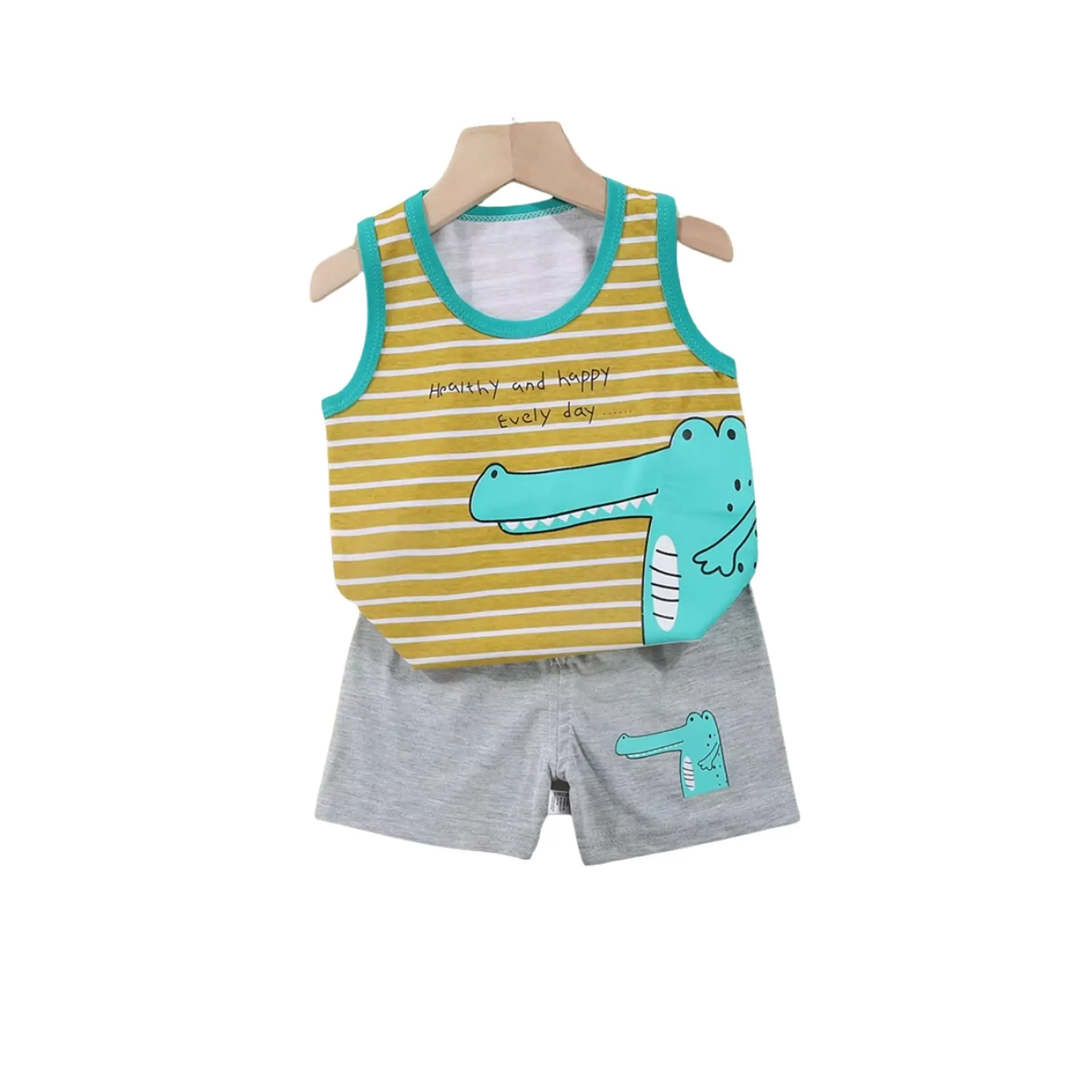 Polera Short Niño Conjunto Algodon Verano Caiman 2
