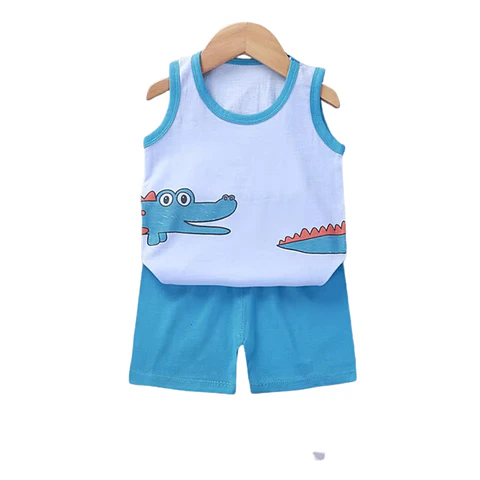 Polera Short Niño Conjunto Algodon Verano Cocodrilo