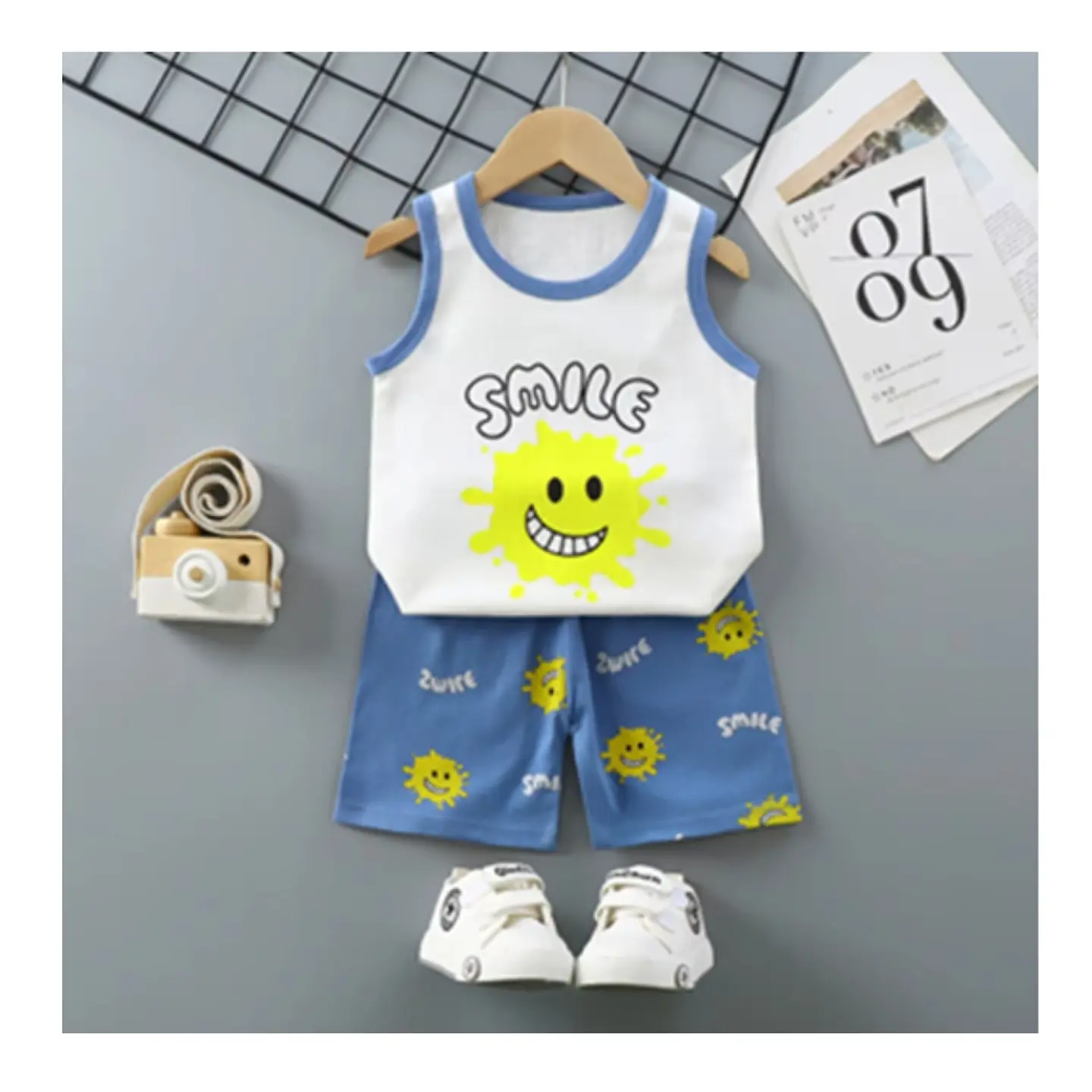 Polera Short Niño Conjunto Algodon Verano Smille 1