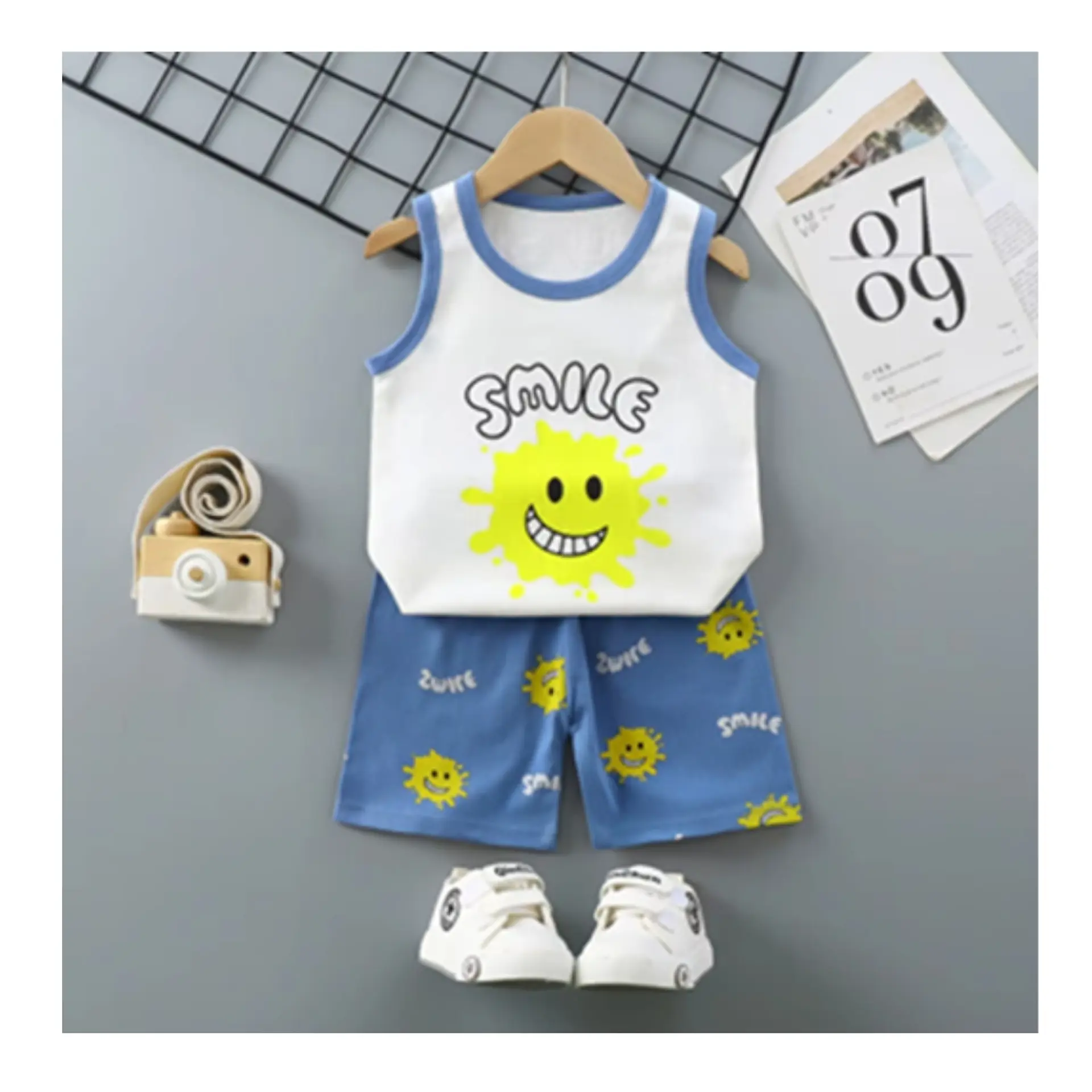 Polera Short Niño Conjunto Algodon Verano Smille 1