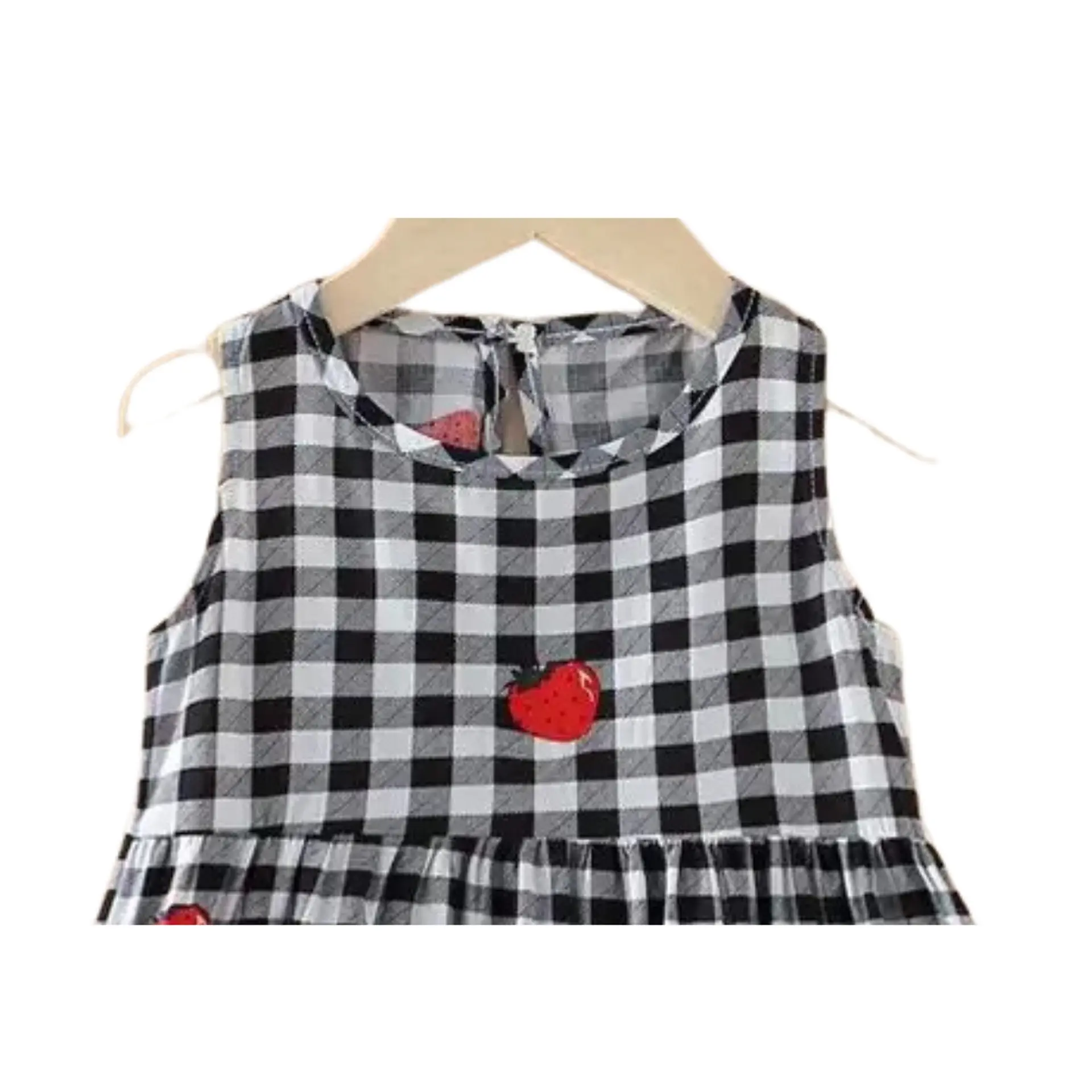 Vestido Niña Sin Mangas Algodon Verano Estampado Cuadros 2