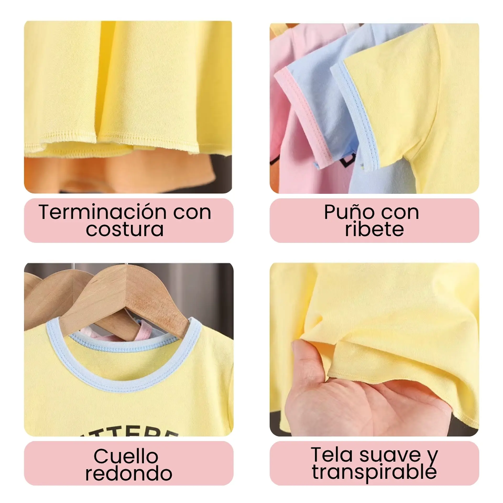 Vestido Algodon Niña Verano Manga Corta Celeste Estampado 4