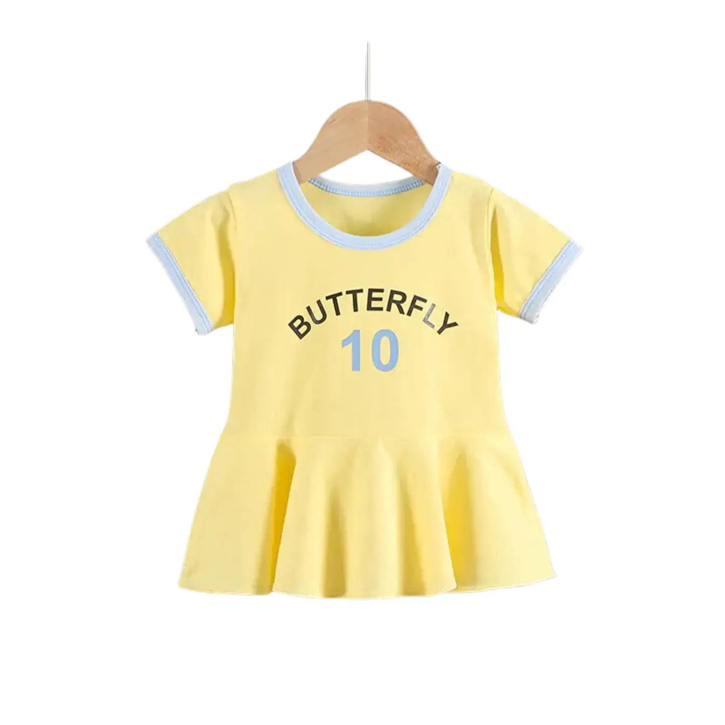 Vestido Algodon Niña Verano Manga Corta Amarillo Estampado 2