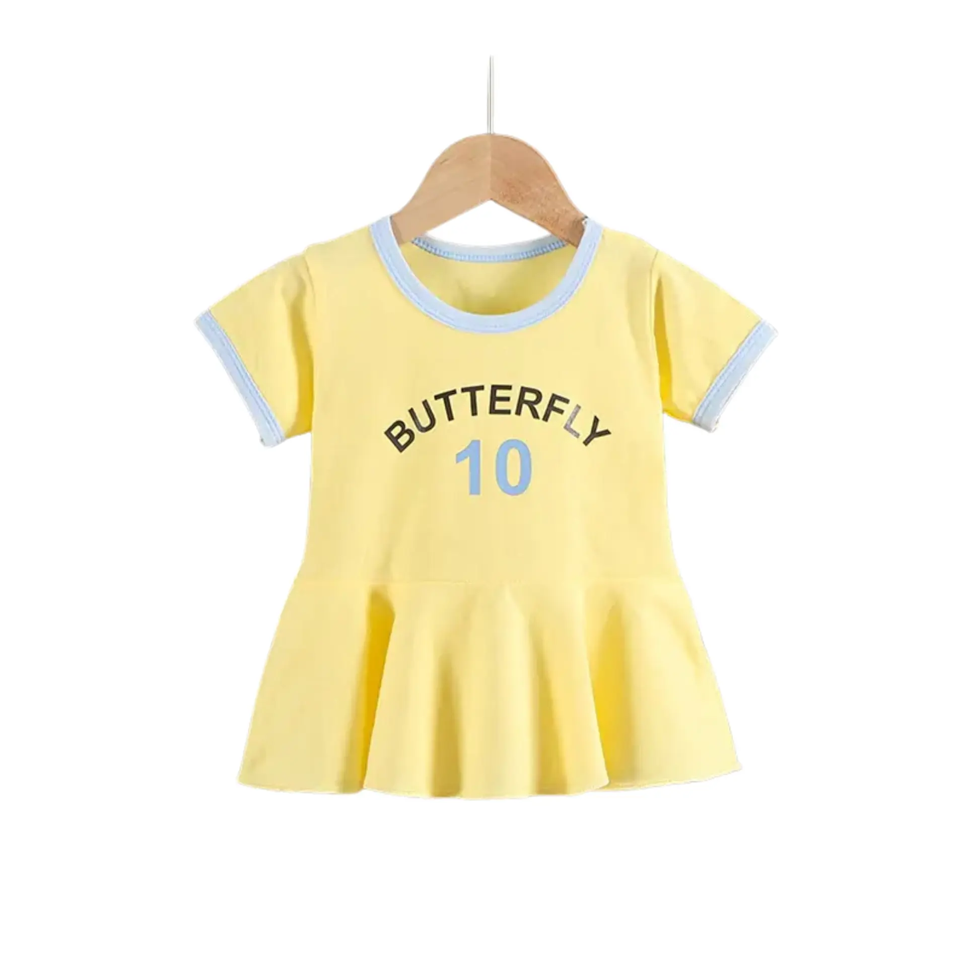 Vestido Algodon Niña Verano Manga Corta Amarillo Estampado 2