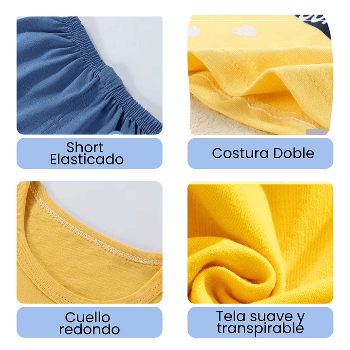 Pijama Niño Algodon Manga Corta Short Be Cool 5