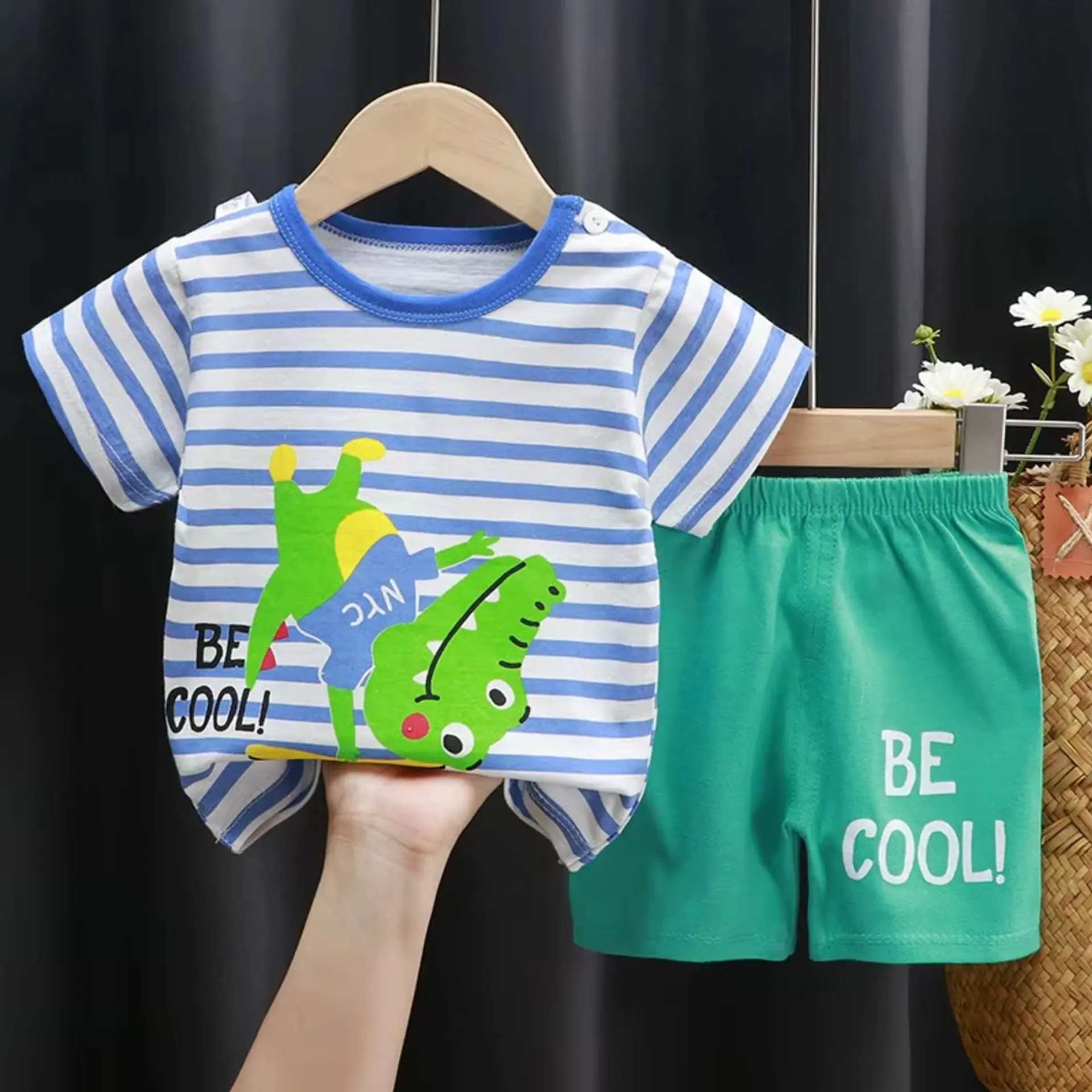 Pijama Niño Algodon Manga Corta Short Be Cool 1