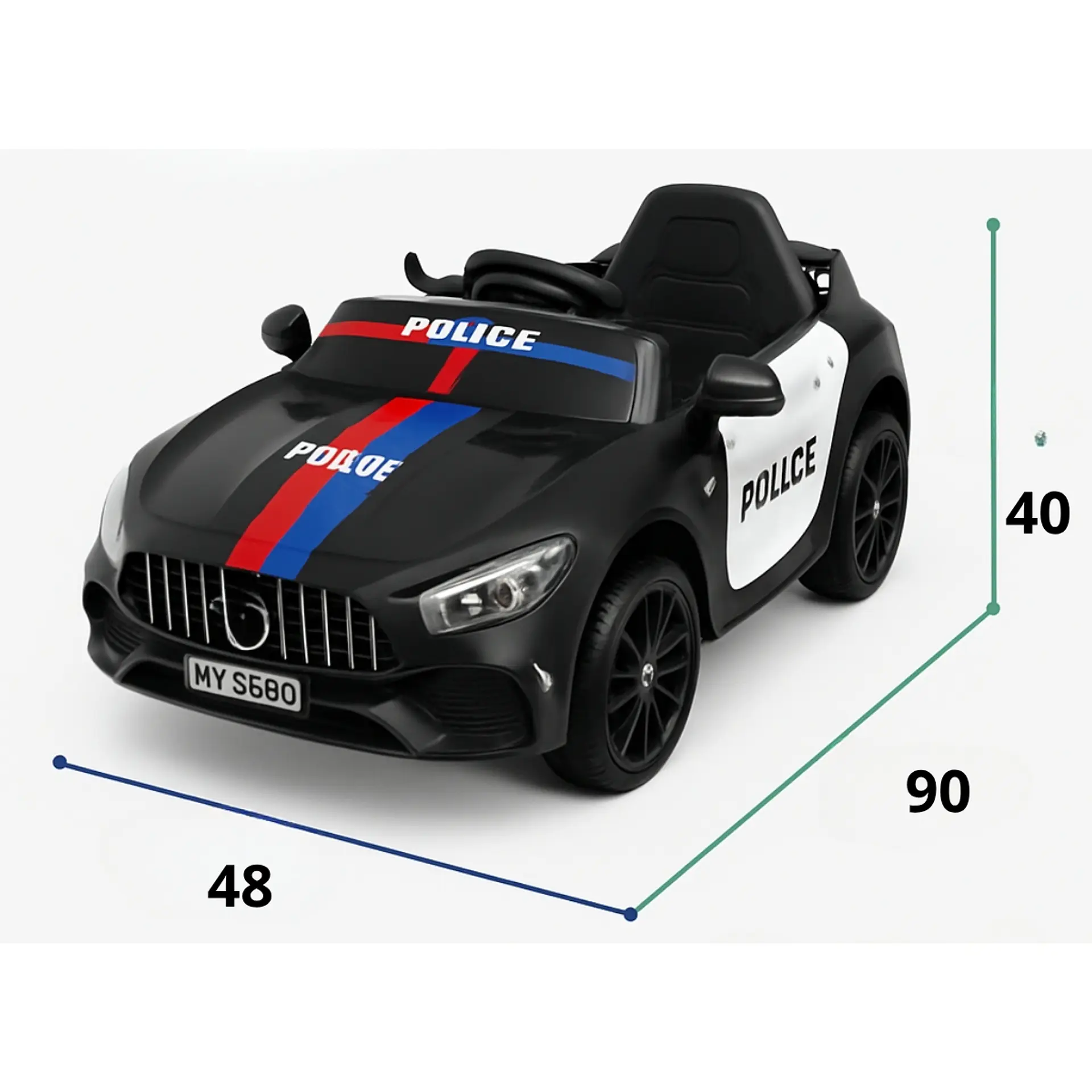 Auto Batería Eléctrico Infantil Policia Juguete  4