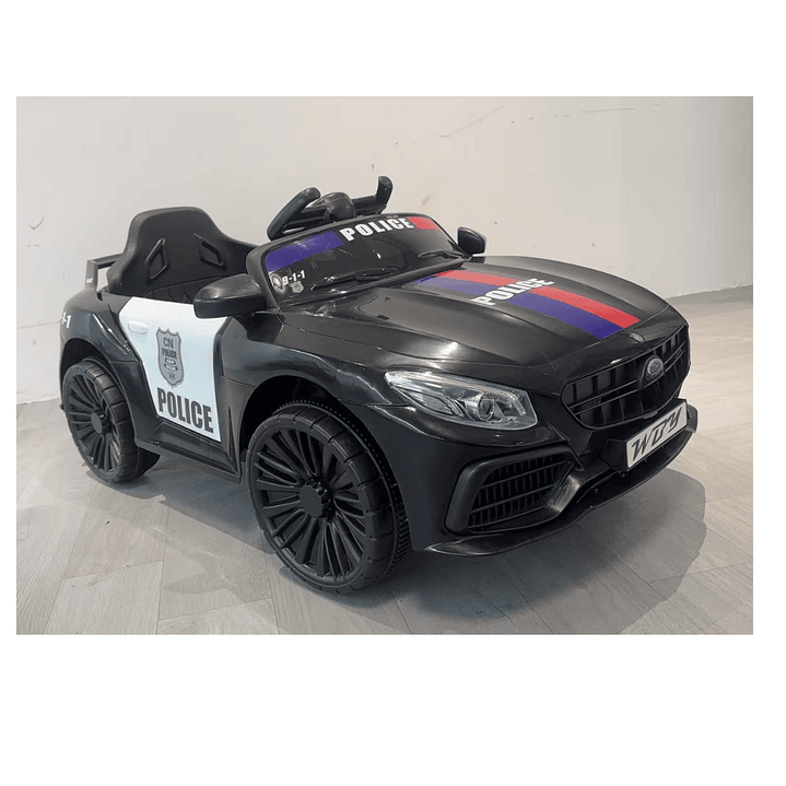 Auto Electrico Policia Infantil A Batería 8