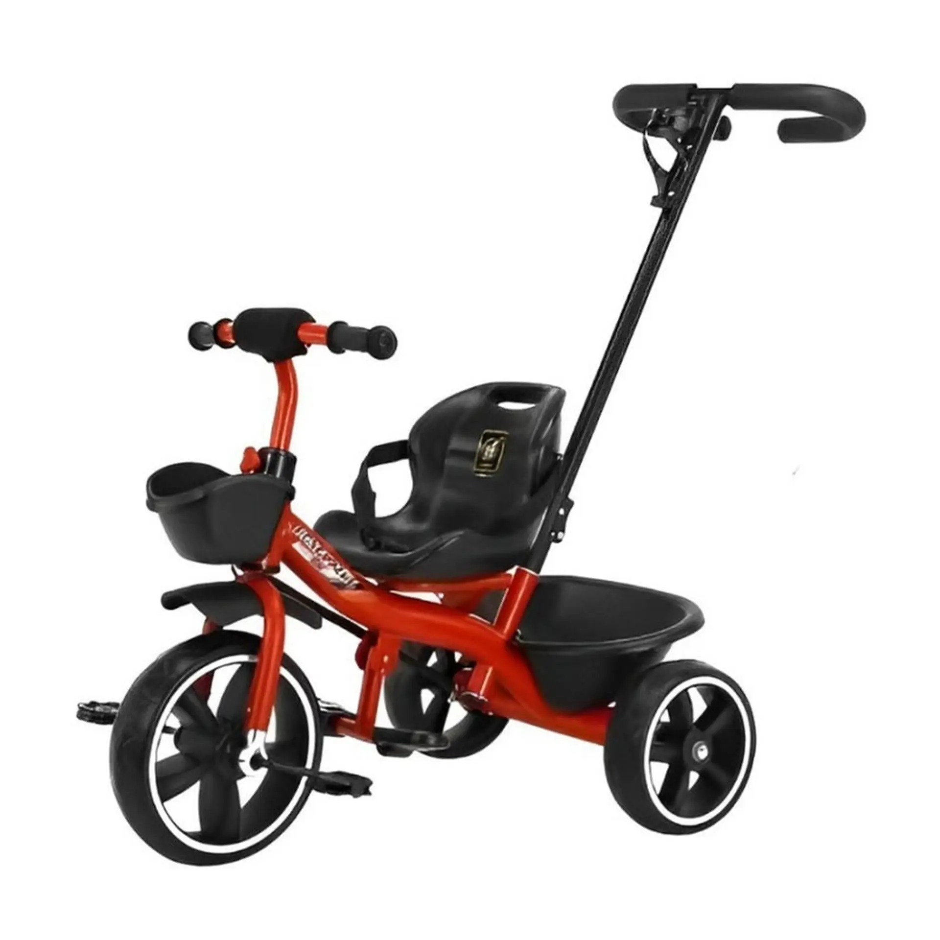 Triciclo Infantil Mango De Empuje Alto Asiento Grande Rojo 1